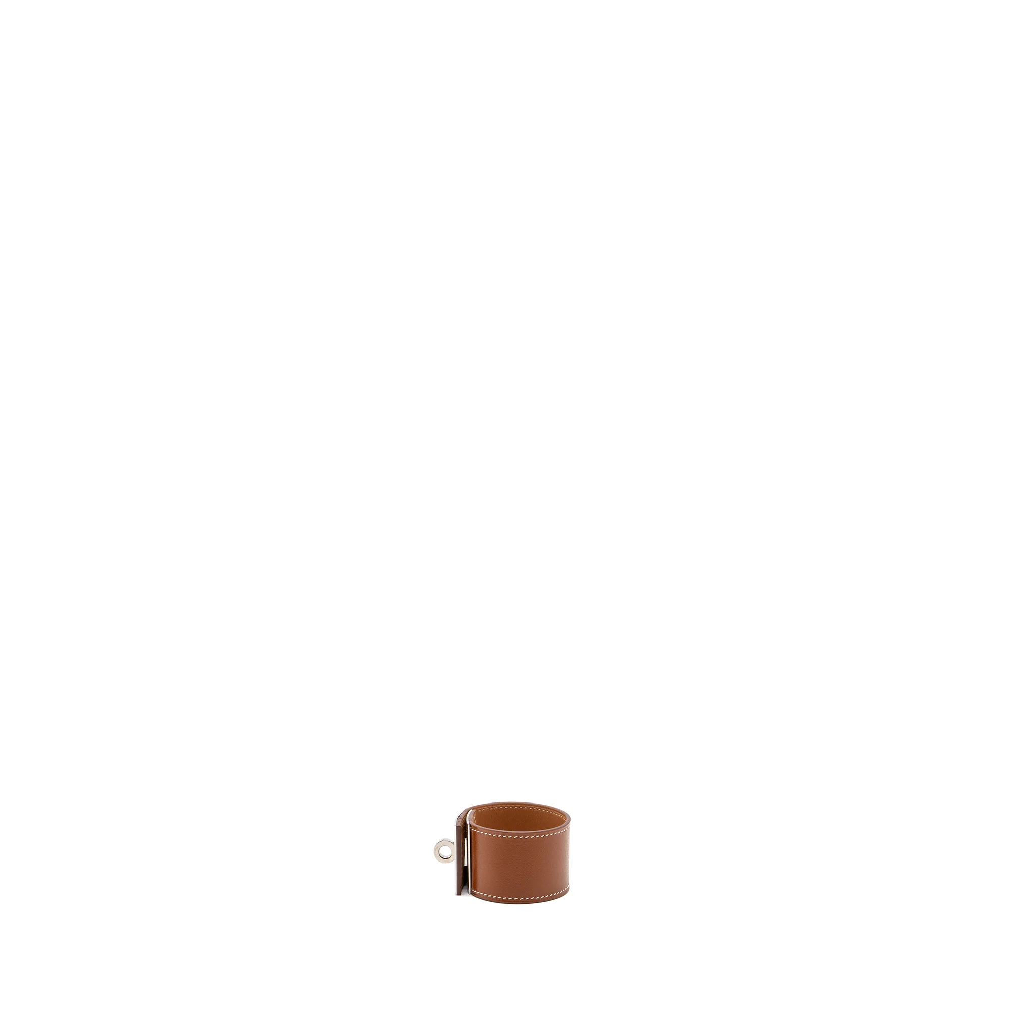 Hermes Size S Kelly Dog Bracelet Fauve Tadelakt Calfskin SHW Stamp Square Q - Image 4
