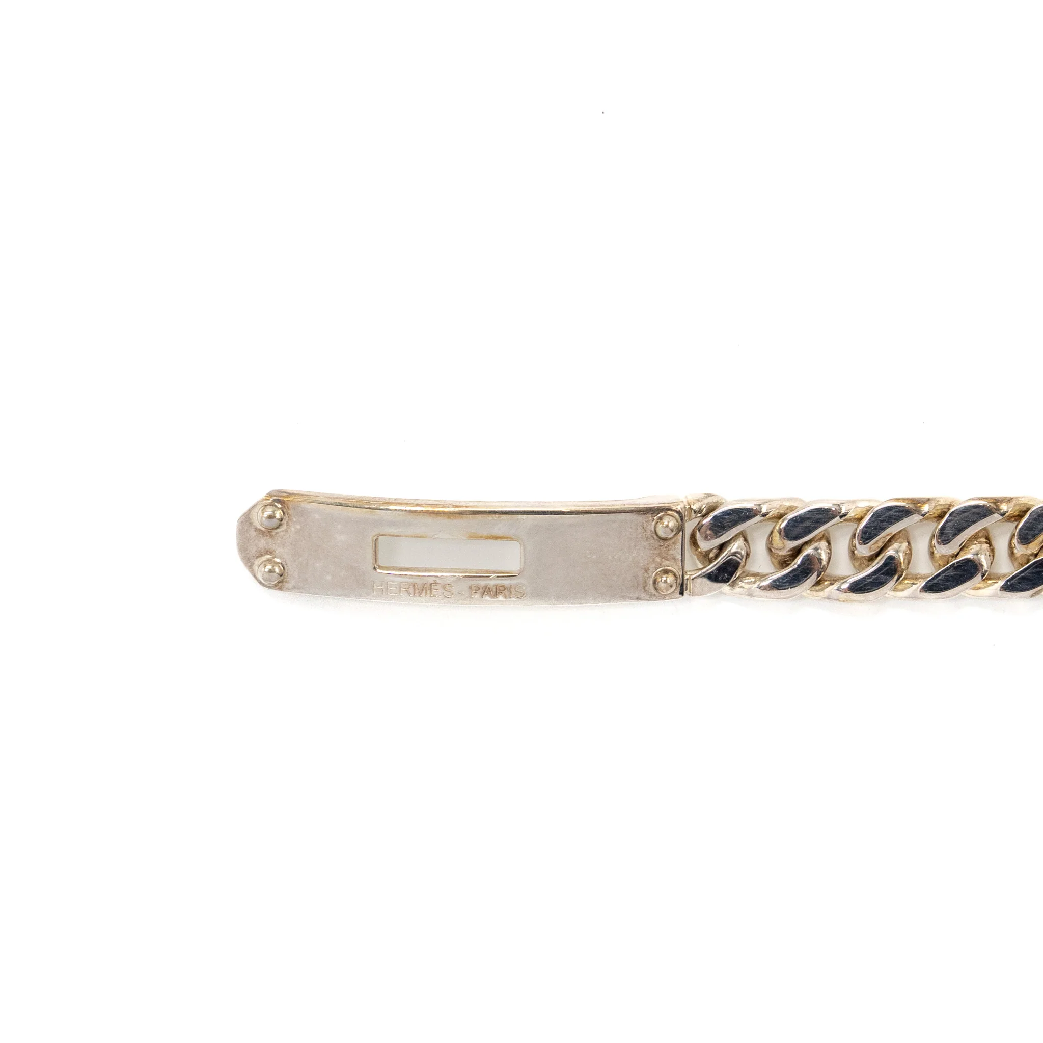 Hermes size SH kelly gourmette bracelet sterling silver with kelly clasp - Image 4