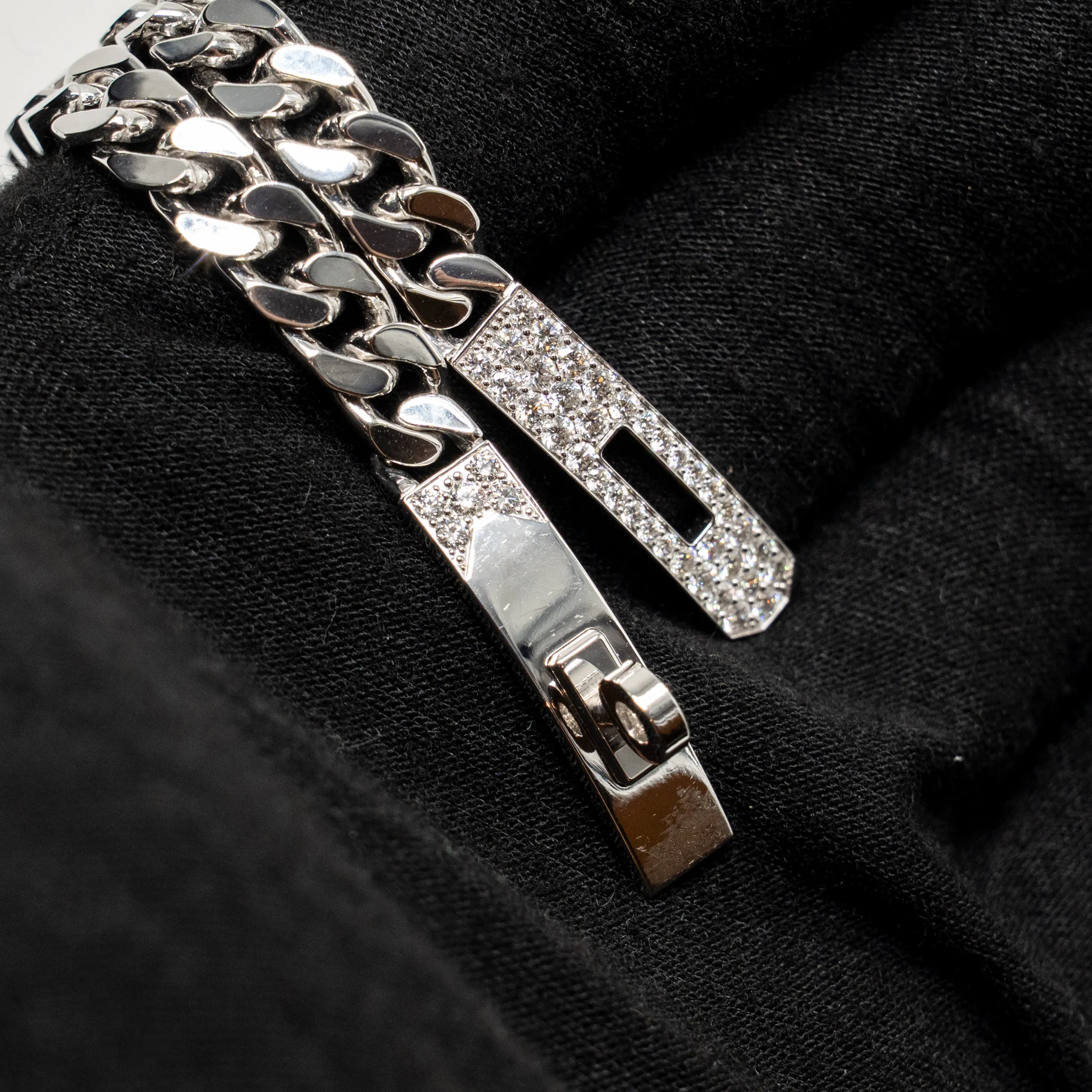 Hermes size SH kelly gourmette bracelet, very small model, white gold diamonds - Image 4