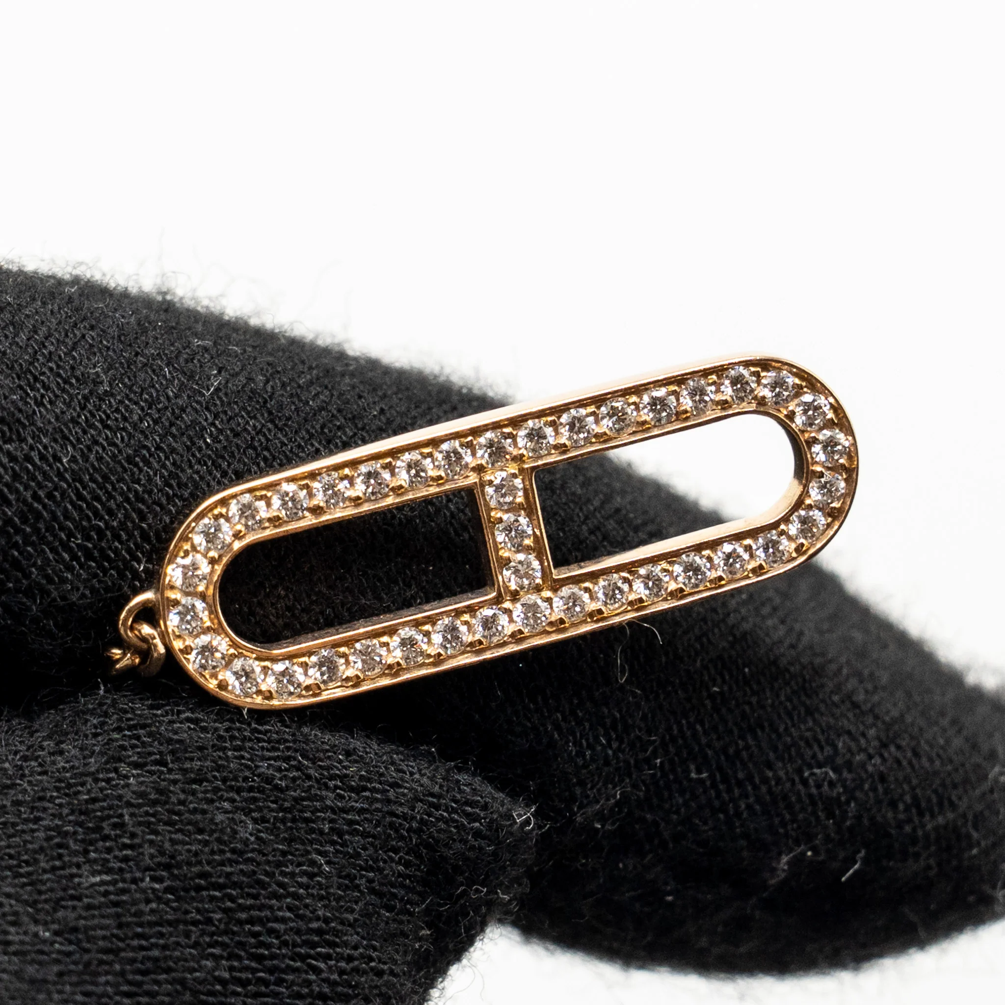 Hermes Size ST ever chaine D Andre bracelet rose gold diamonds - Image 3