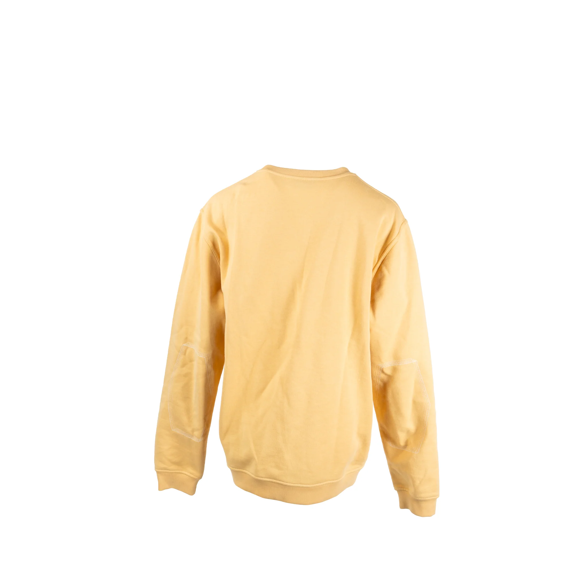 Hermes Size XL White Stitching Front Pocket Sweatshirt Cotton Yellow - Image 2