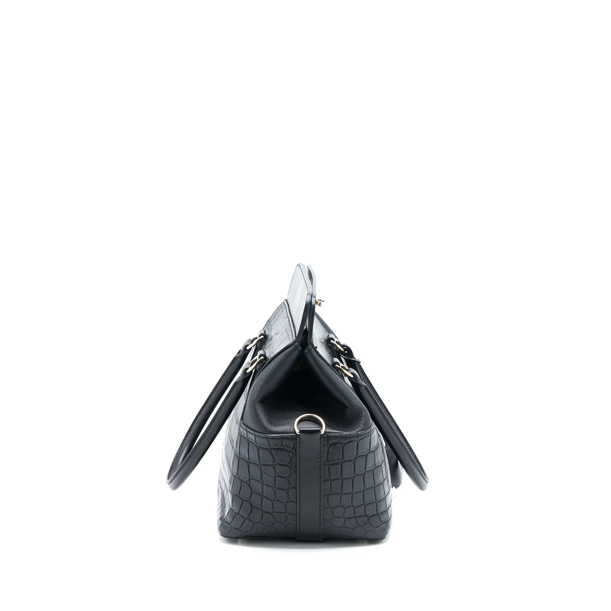 Hermes Toolbox 20 Mat Crocodile/Swift Black SHW Stamp Square R - Image 3