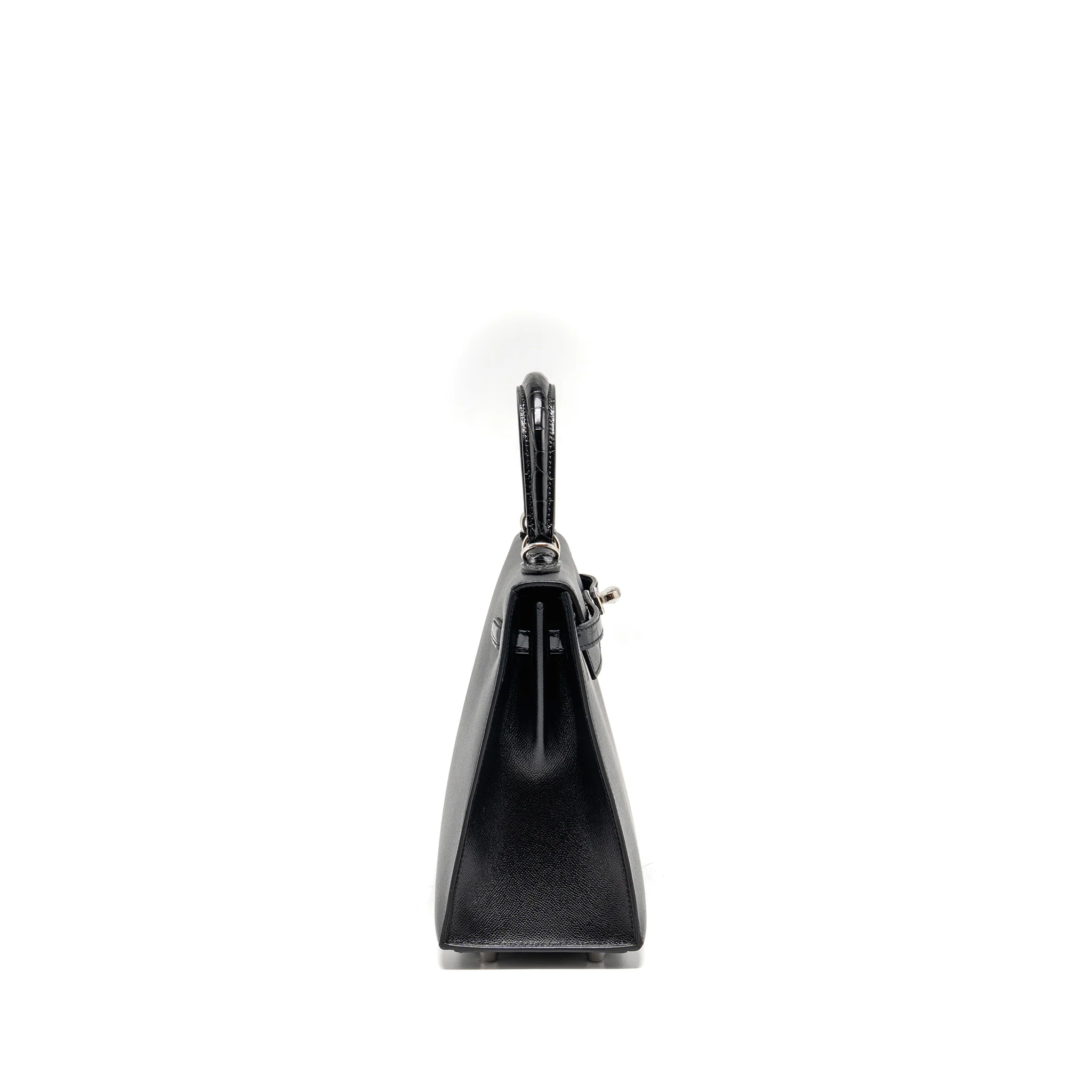 Hermes Touch Kelly 25 Madame / Crocodile Niloticus Black SHW Stamp U - Image 3