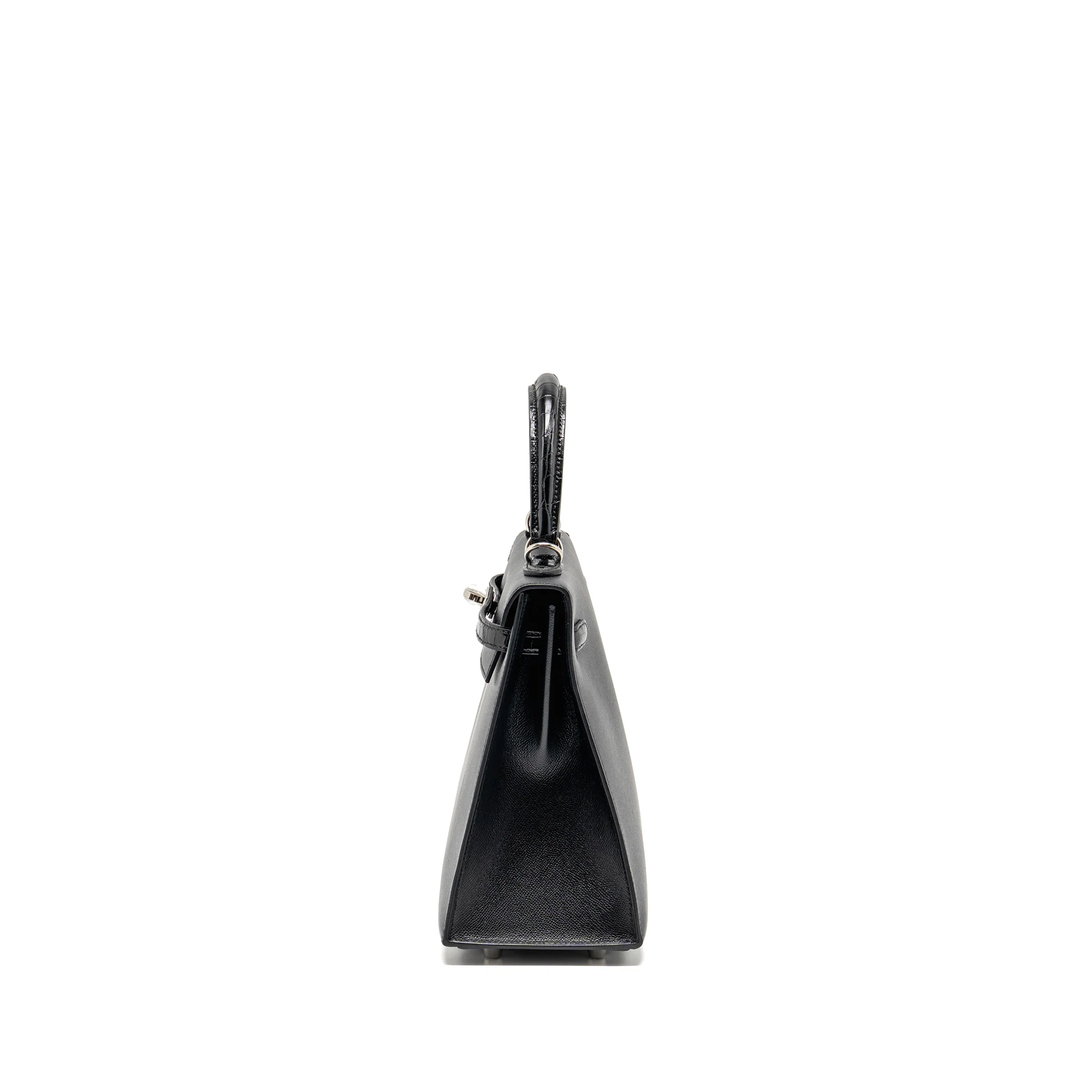 Hermes Touch Kelly 25 Madame / Crocodile Niloticus Black SHW Stamp U - Image 4
