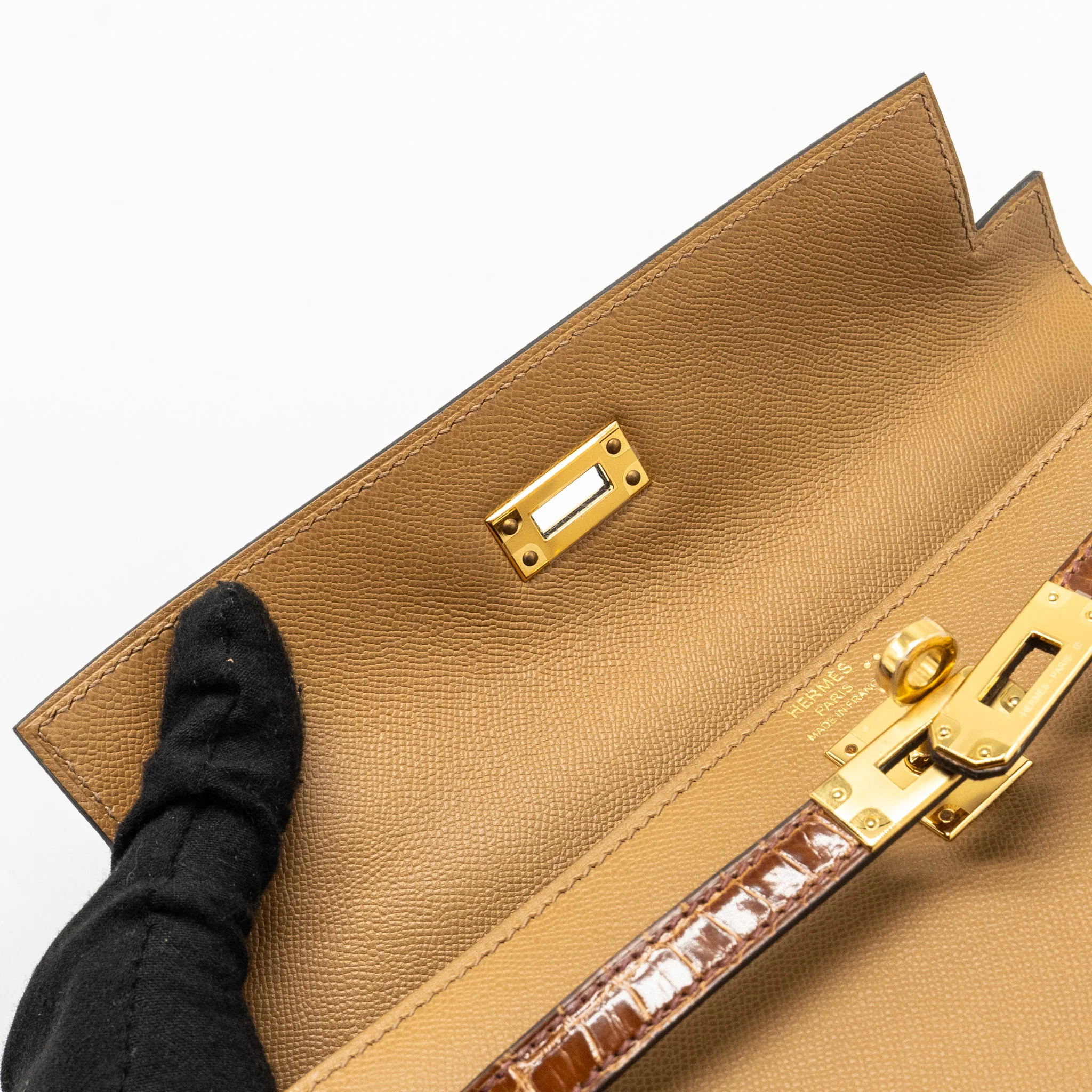 Hermes touch kelly 25 madame/ Crocodile niloticus chai/miel GHW Stamp U - Image 15