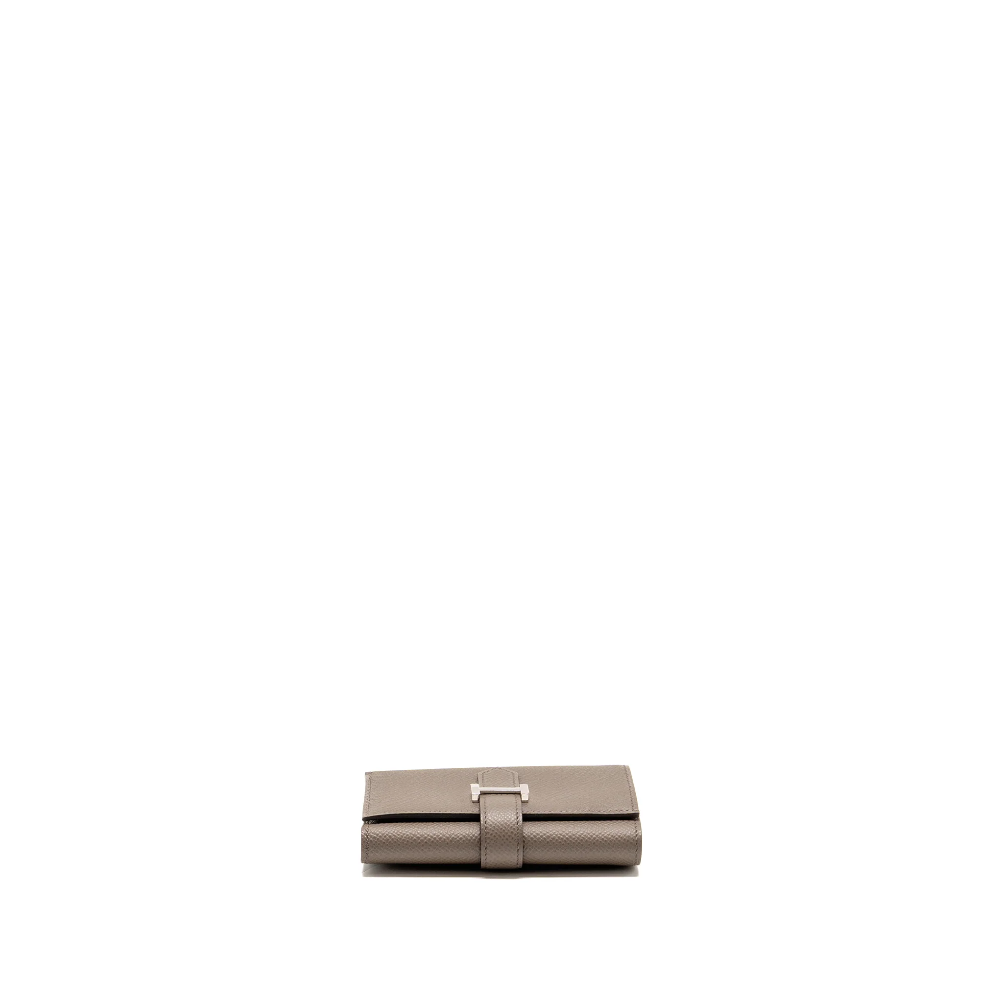 Hermes bearn compact wallet epsom gris etain SHW stamp W - Image 6