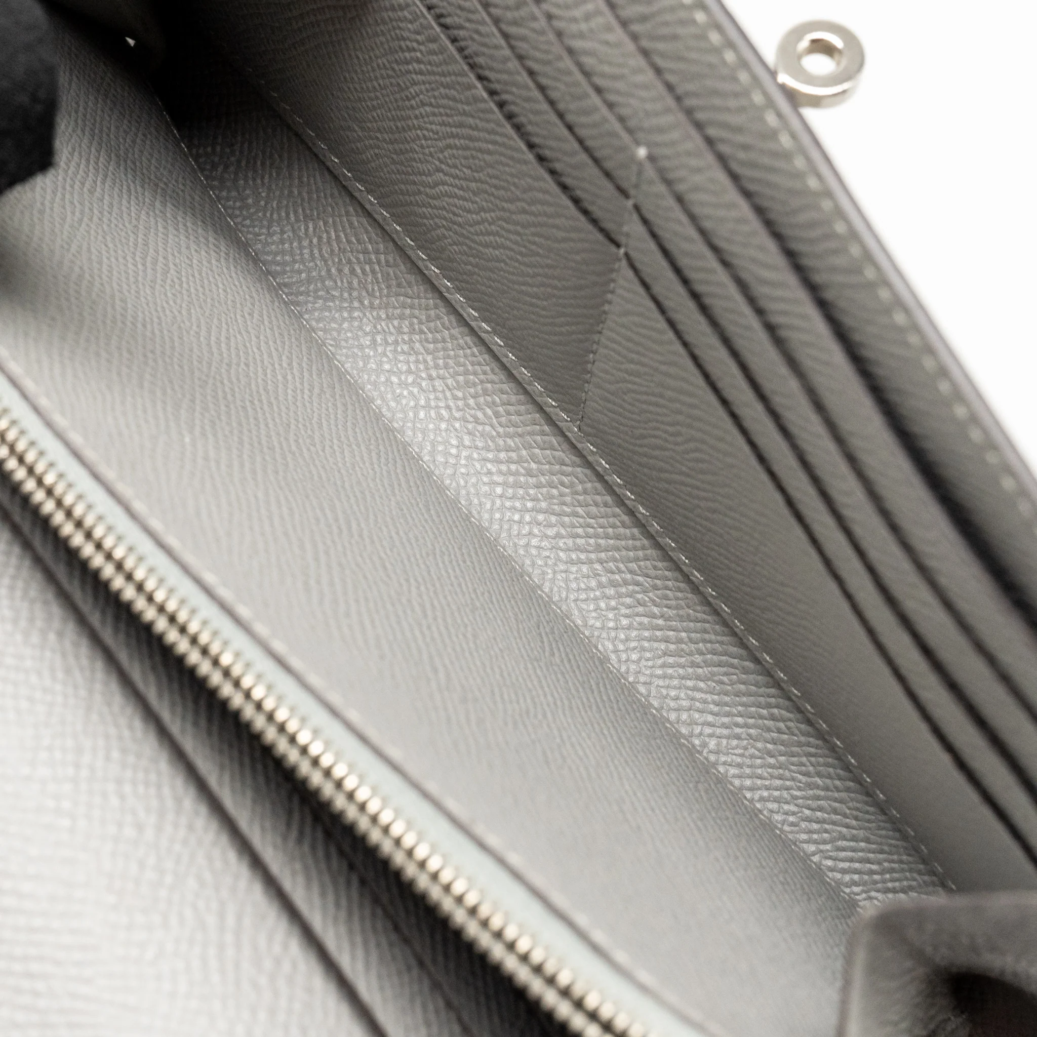 Hermes Kelly Classic Long Wallet Epsom Grey SHW Stamp X - Image 14