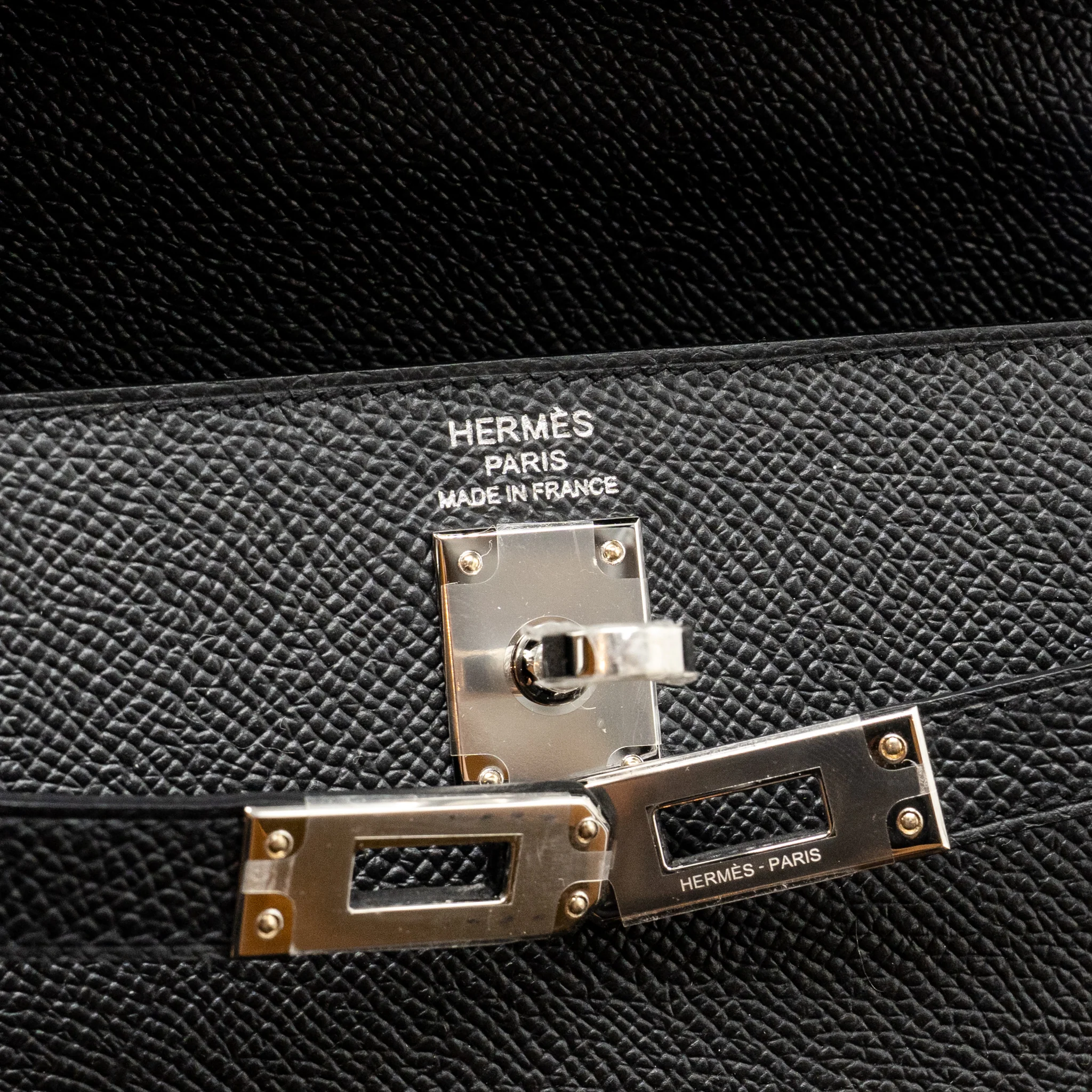 Hermes kelly 25 Epsom black SHW stamp K - Image 15