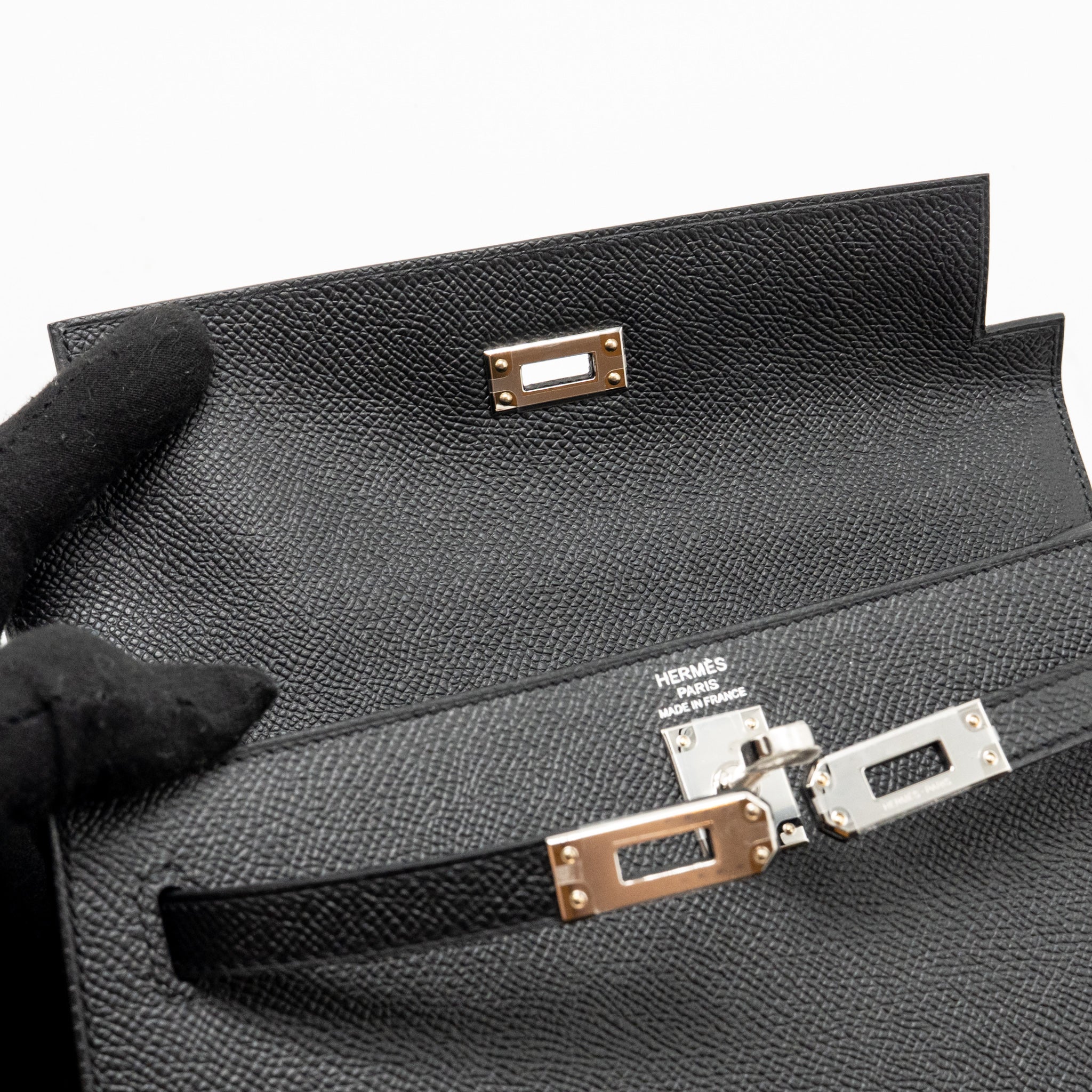 Hermes kelly 25 Epsom black SHW stamp K - Image 16