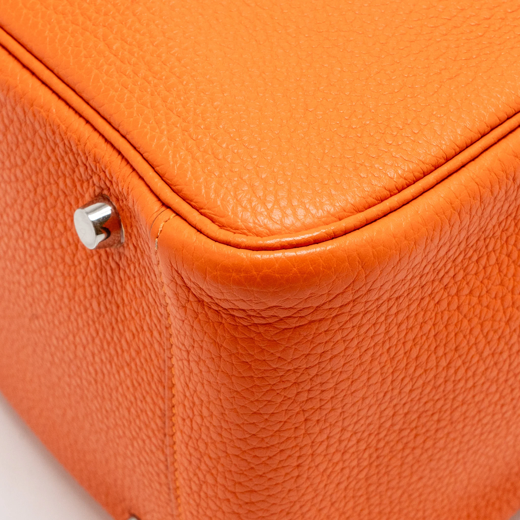 Hermes lindy 30 clemence orange SHW stamp square R - Image 12