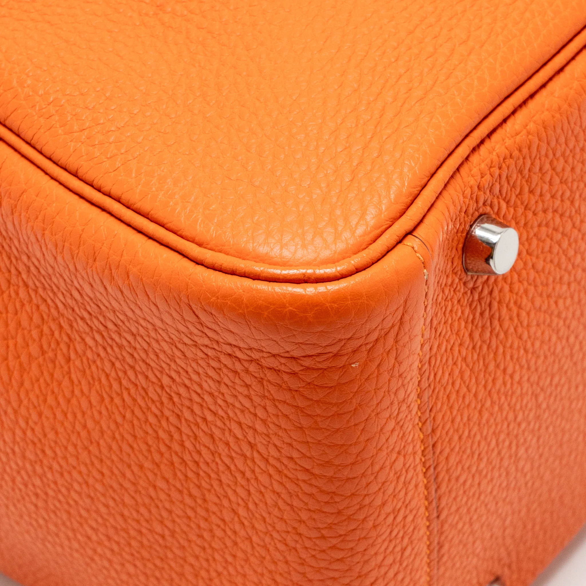 Hermes lindy 30 clemence orange SHW stamp square R - Image 9