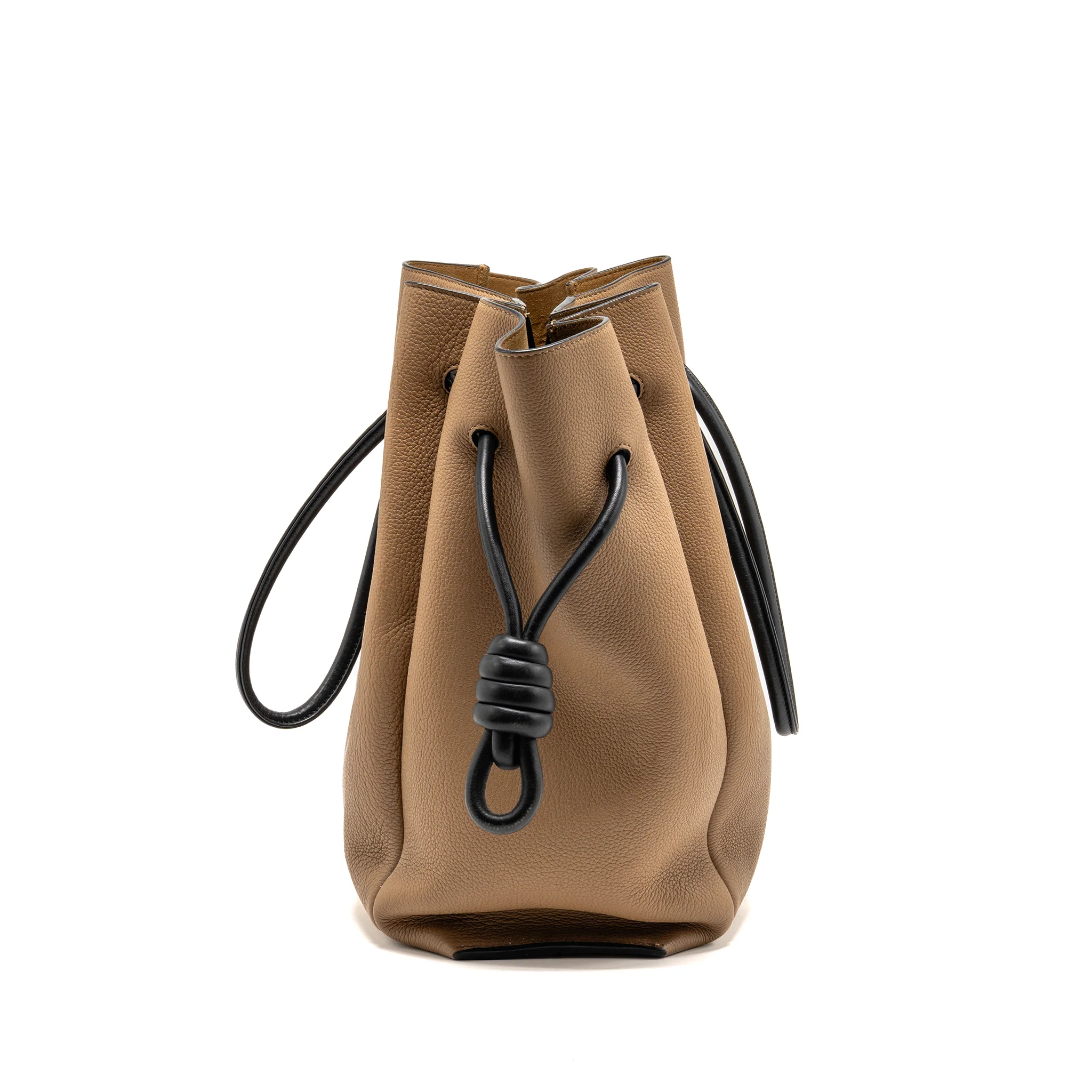 Loewe Flamenco Knot Tote Bag Grained Calfskin Brown/Black SHW - Image 3