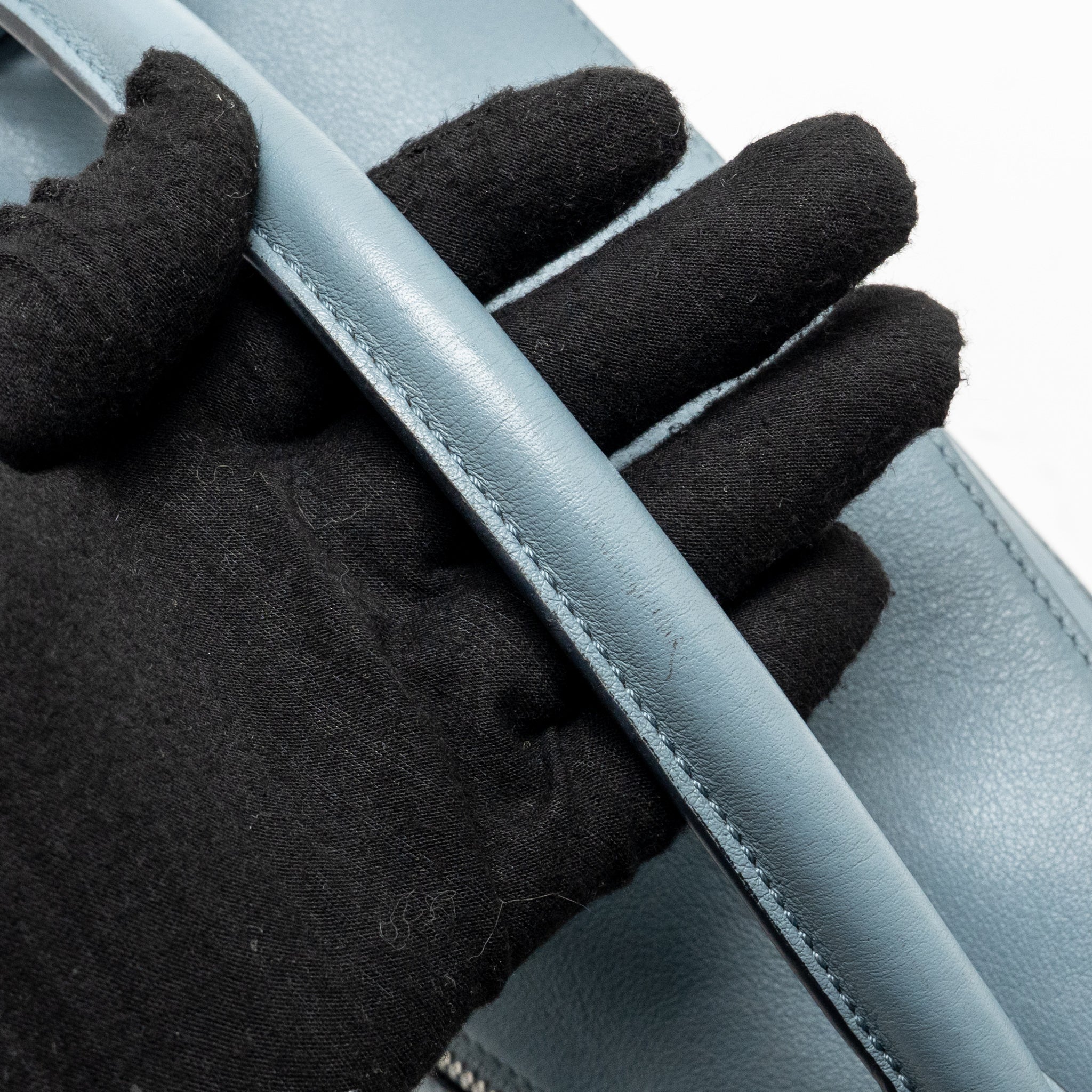 Loewe Small Puzzle Bag Calfskin Stone Blue SHW - Image 11