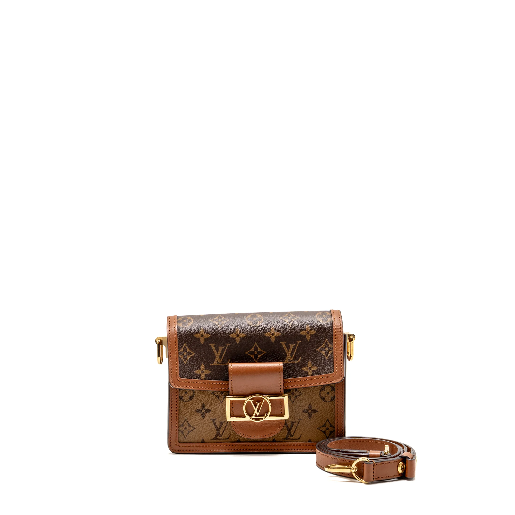 Louis Vuitton mini Dauphine monogram reverse canvas GHW