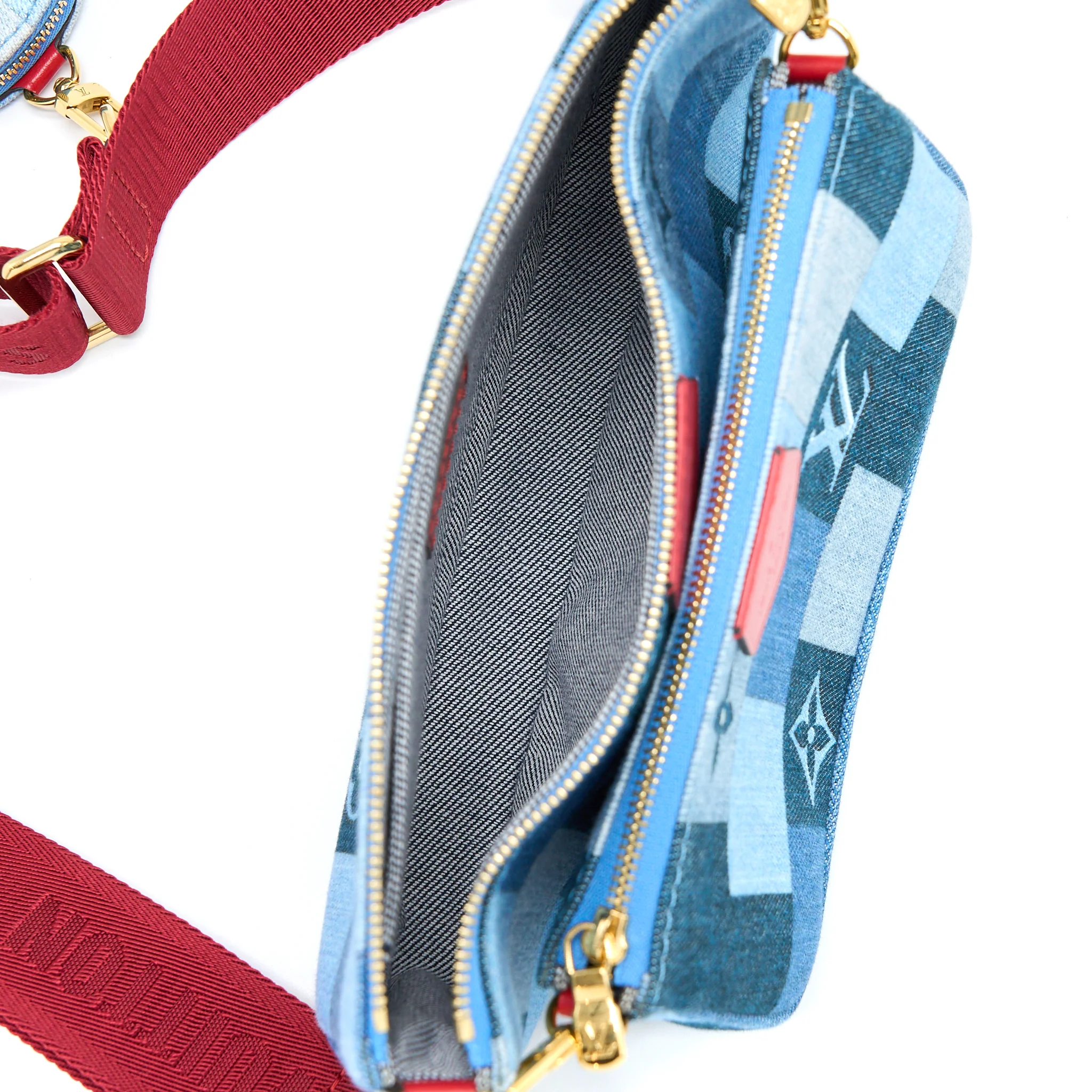 Louis Vuitton Patchwork Multi-Pochette Accessoires Bag Monogram Denim GHW - Image 3