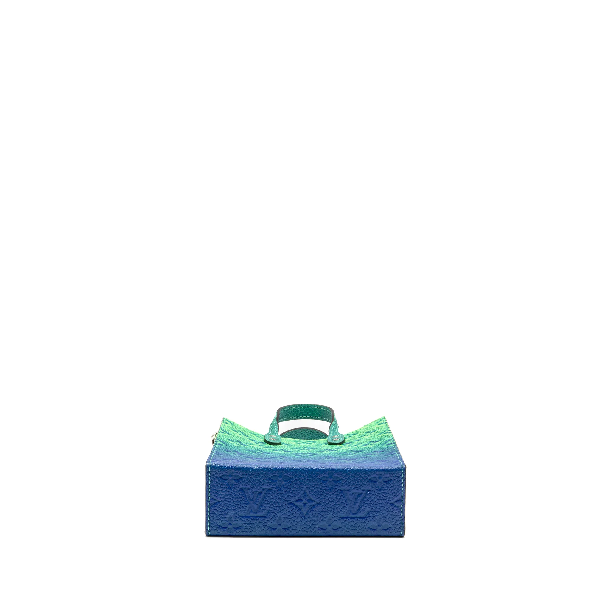 Louis Vuitton Petit Sac Plat XS Virgil Abloh Taurillon Illusion Blue/Green SHW - Image 5