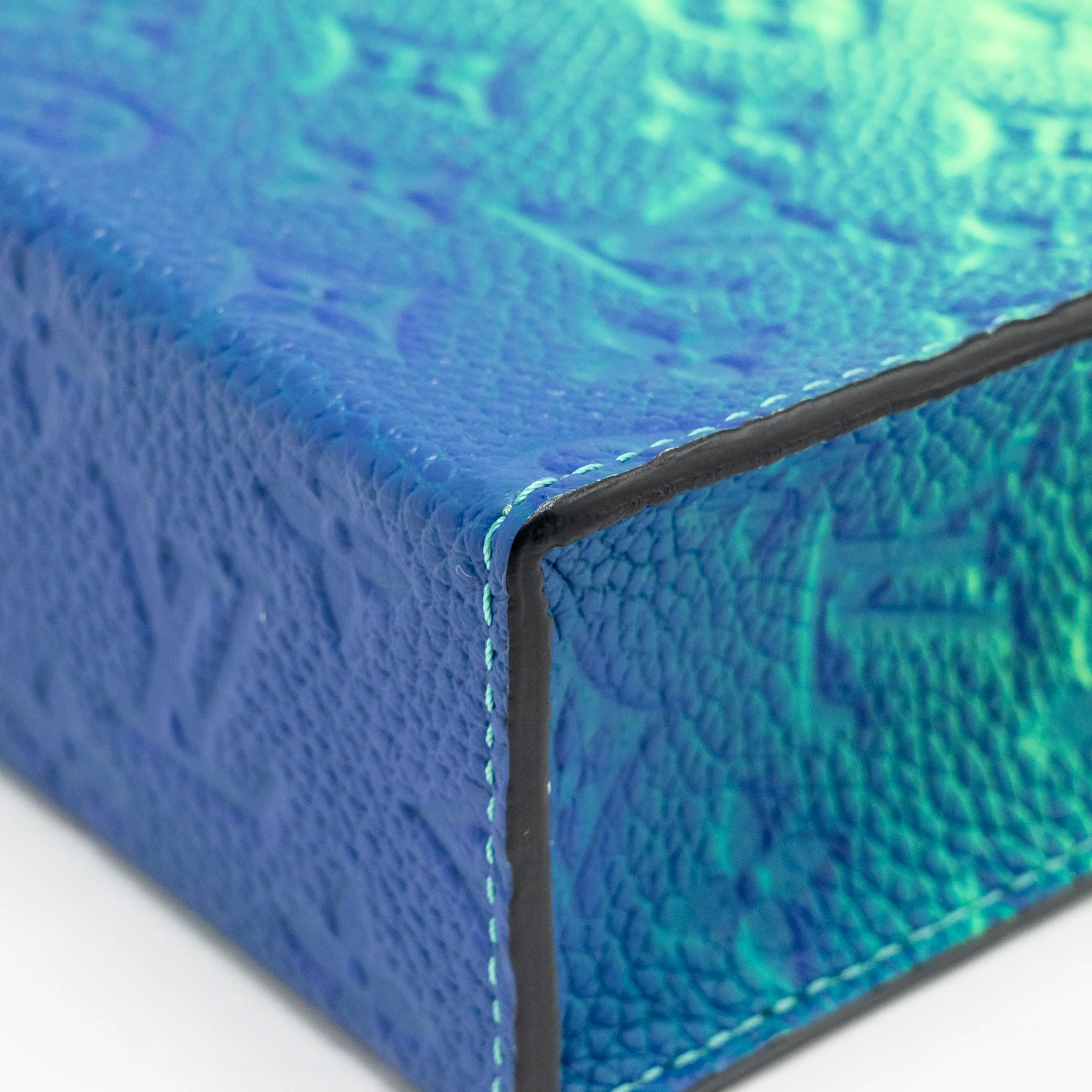 Louis Vuitton Petit Sac Plat XS Virgil Abloh Taurillon Illusion Blue/Green SHW - Image 6