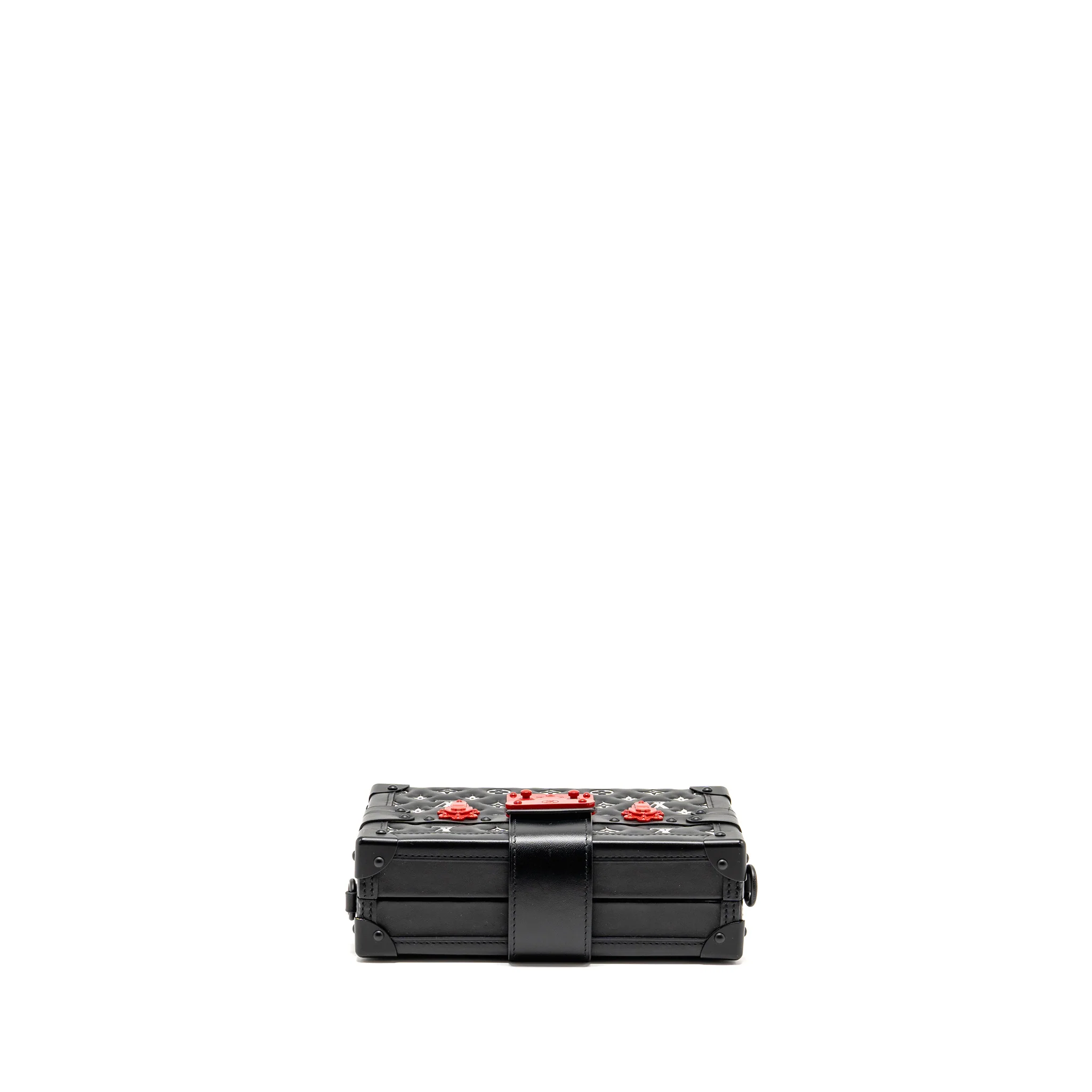 Louis Vuitton Petite Malle Monogram Embossed Leather Black/Red Multicolour Hardware - Image 5