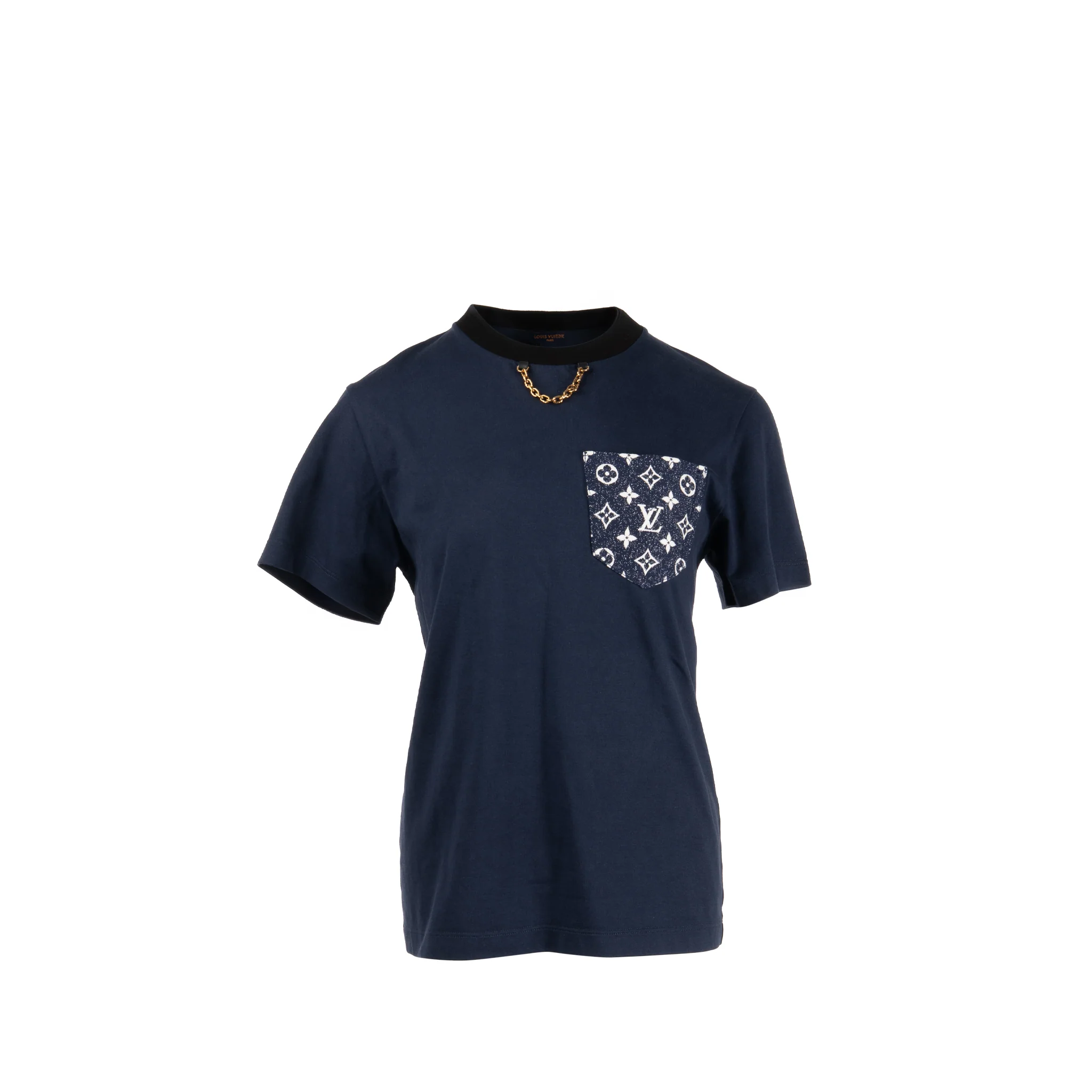 Louis Vuitton size S monogram pocket T-shirt cotton Navy