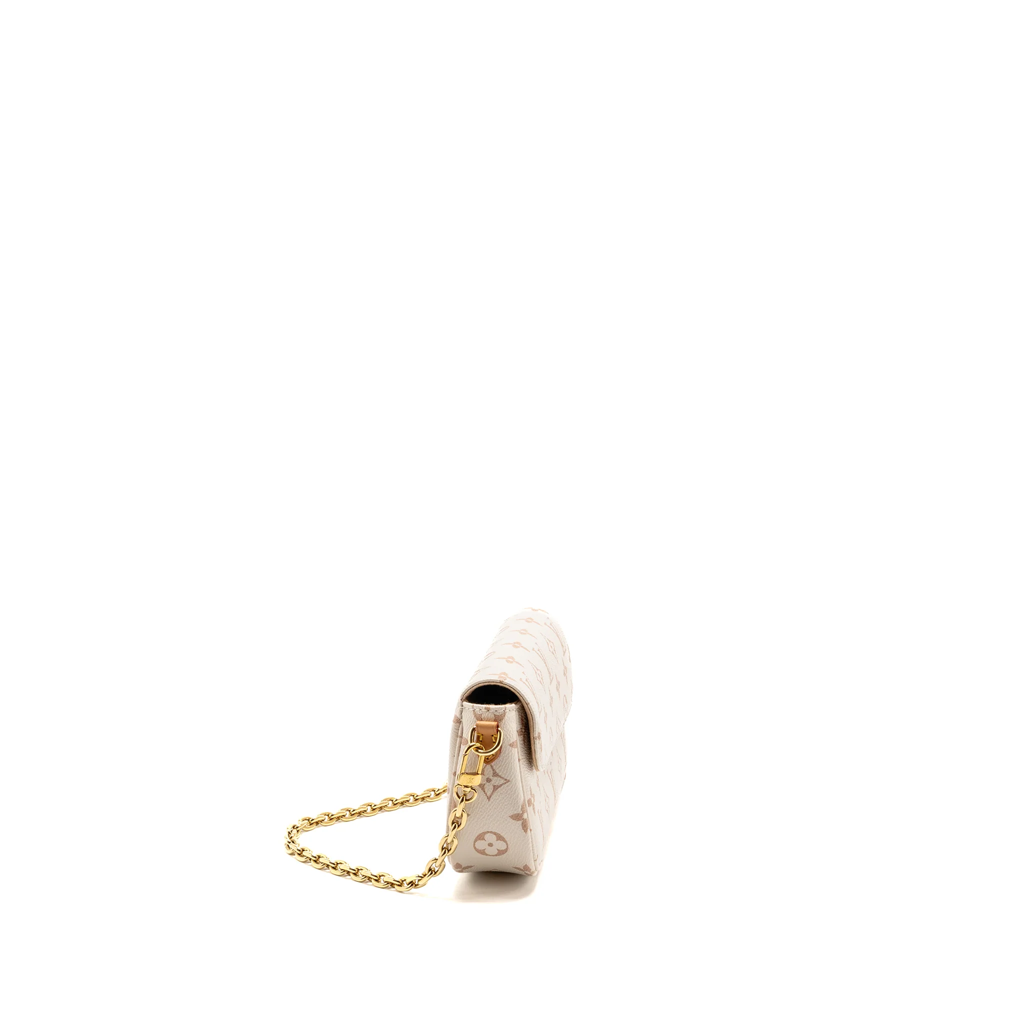 Louis Vuitton Wallet on Chain Ivy Monogram Dune Canvas White Beige GHW - Image 3