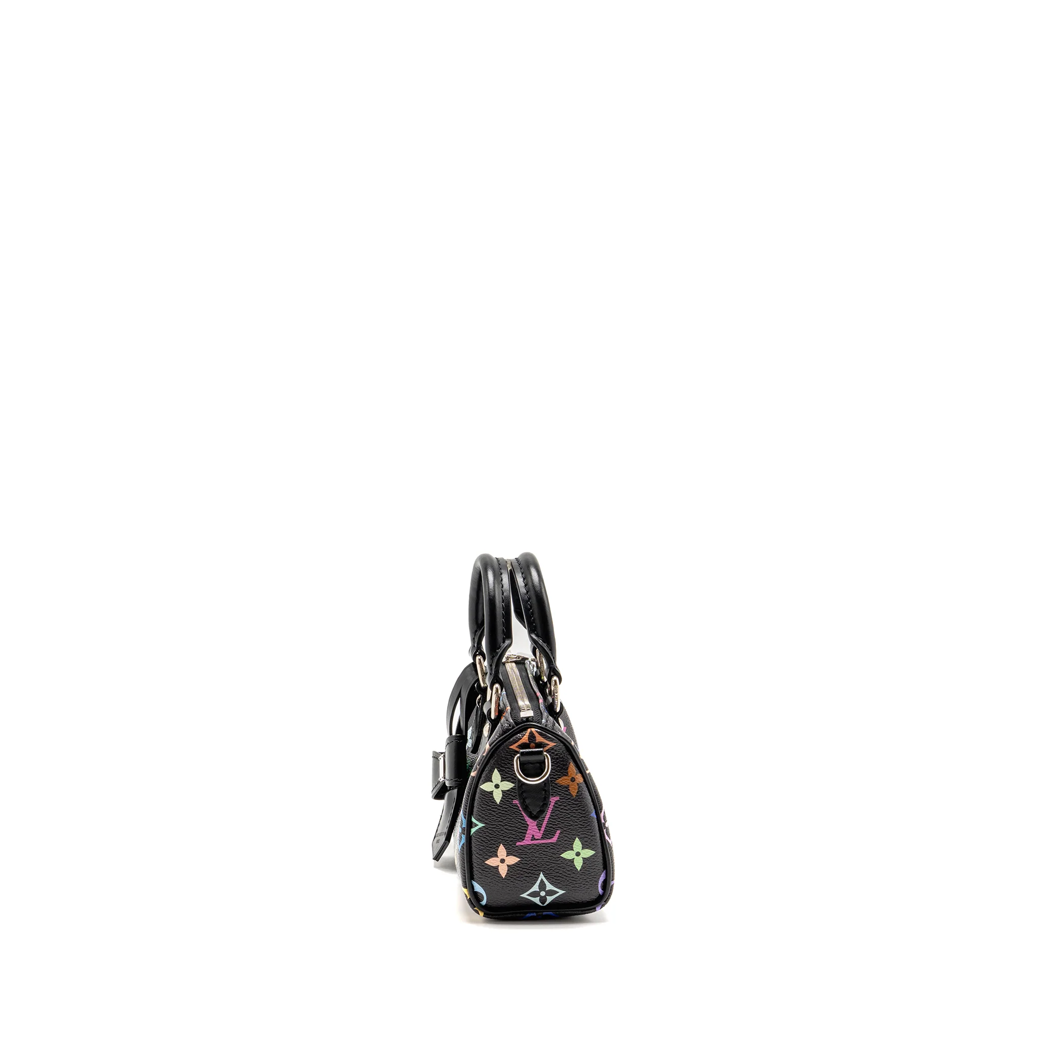 Louis Vuitton x Takashi Murakami Nano speedy multicoloured monogram canvas black SHW - Image 3