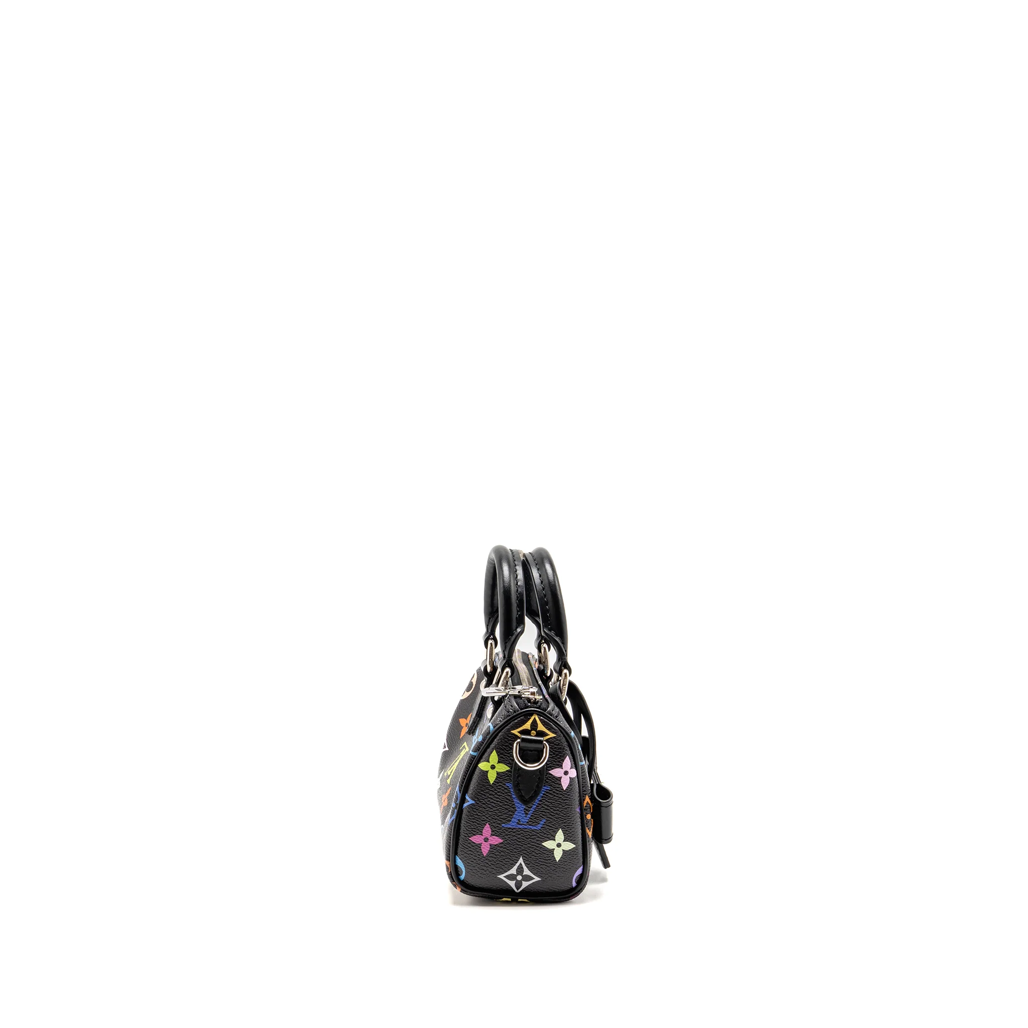 Louis Vuitton x Takashi Murakami Nano speedy multicoloured monogram canvas black SHW - Image 4
