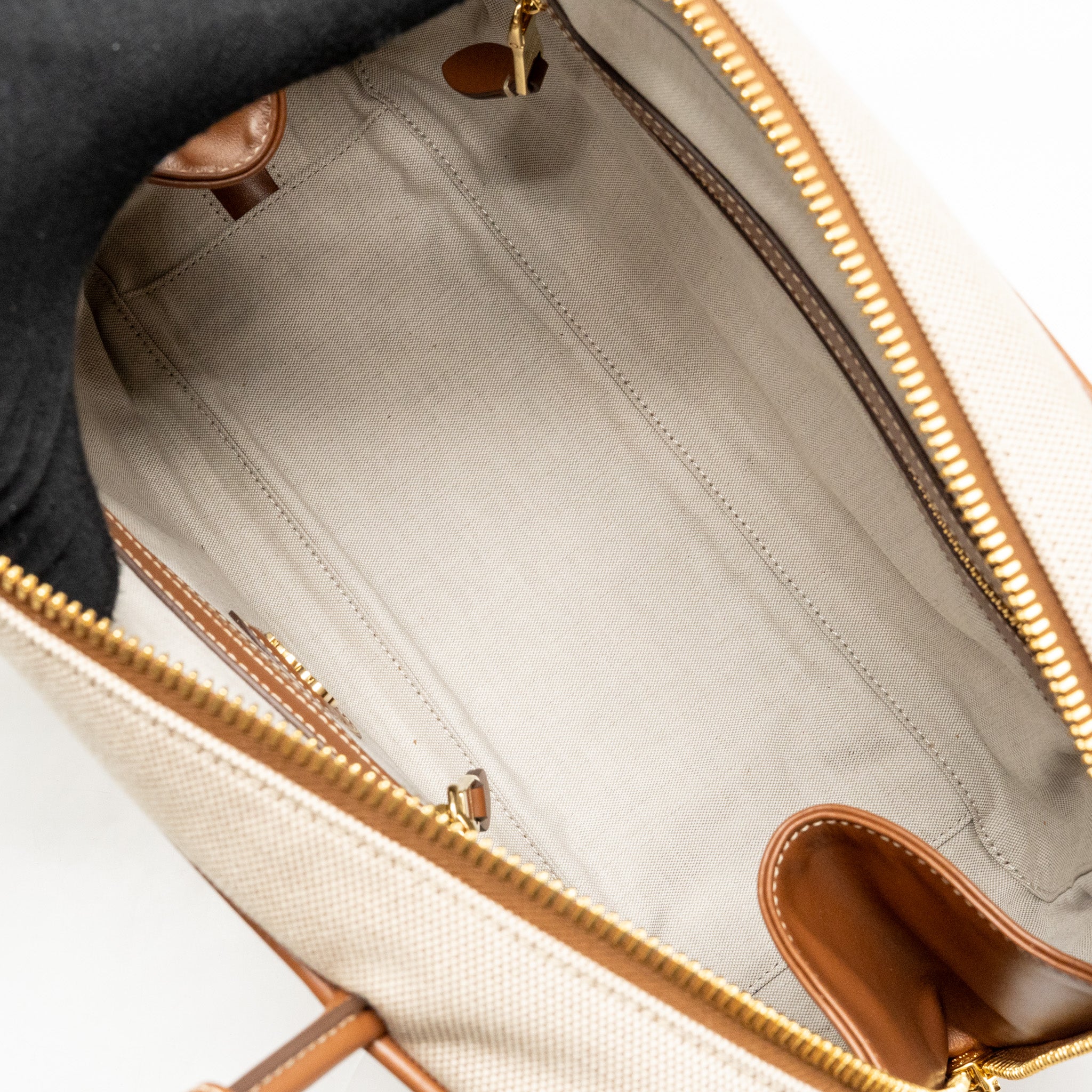 Miu Miu Beau Bag canvas/ leather Beige/ Brandy GHW - Image 14