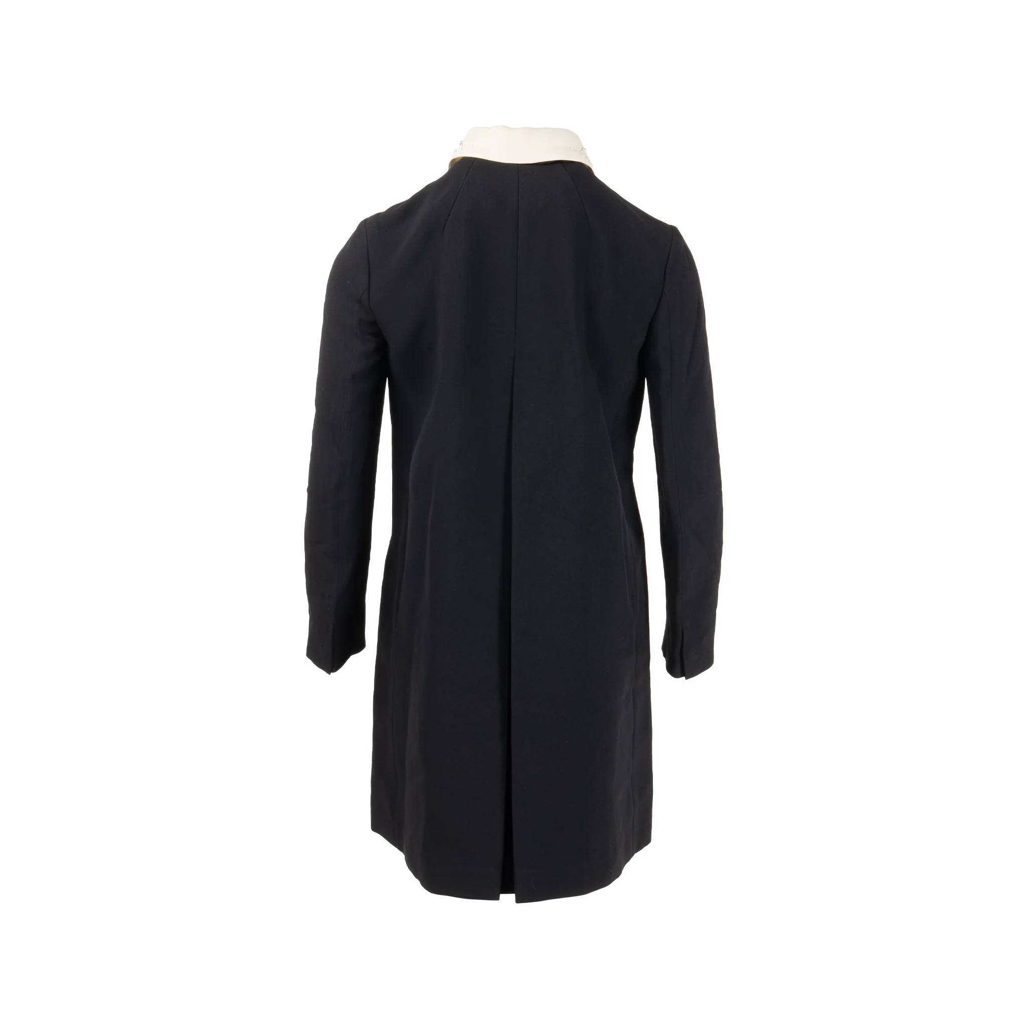 Miu Miu Size 38 White Embroidered Collar Jacket Acetate/Viscose Black - Image 2