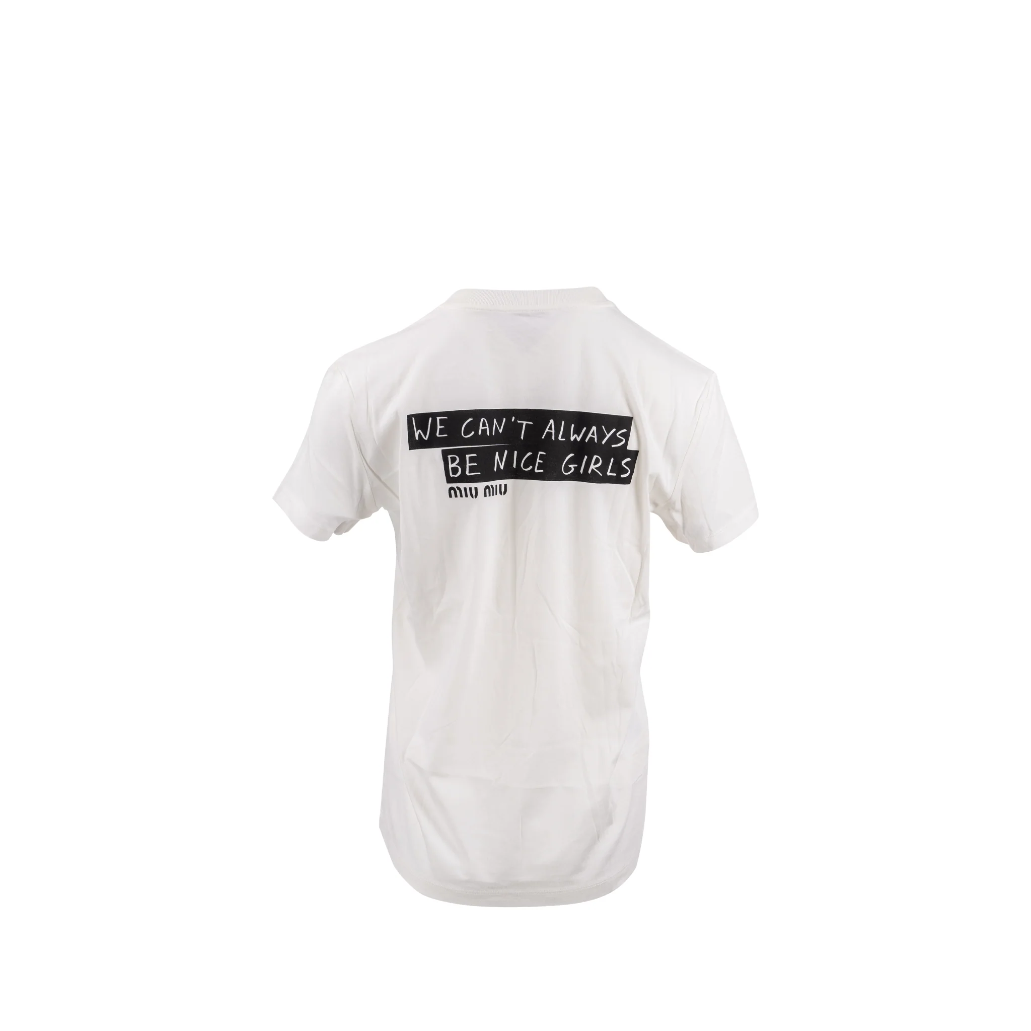 Miu Miu Size S “Not Nice” T-shirt Cotton White - Image 3