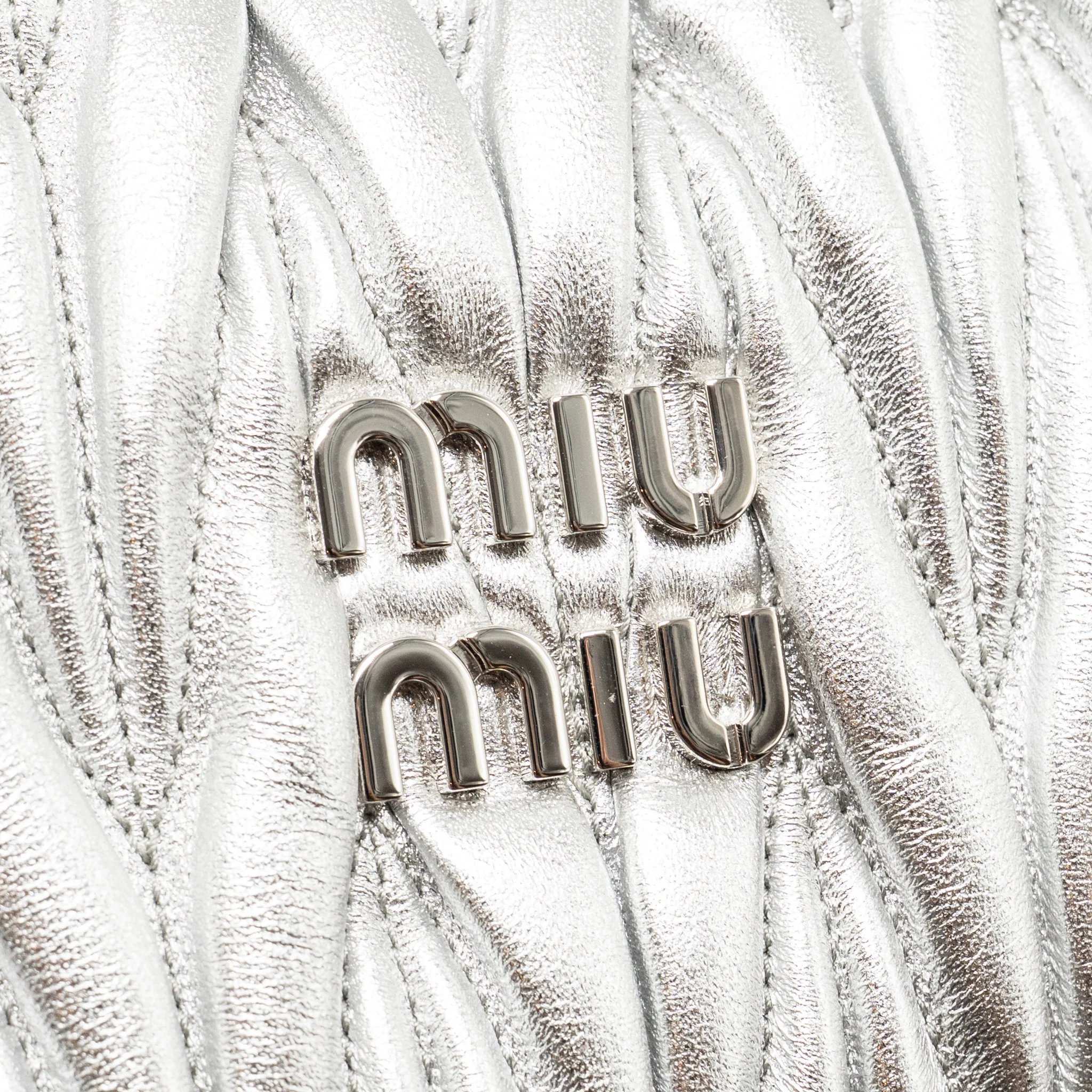 Miu Miu wander hobo bag Nappa leather silver SHW - Image 12
