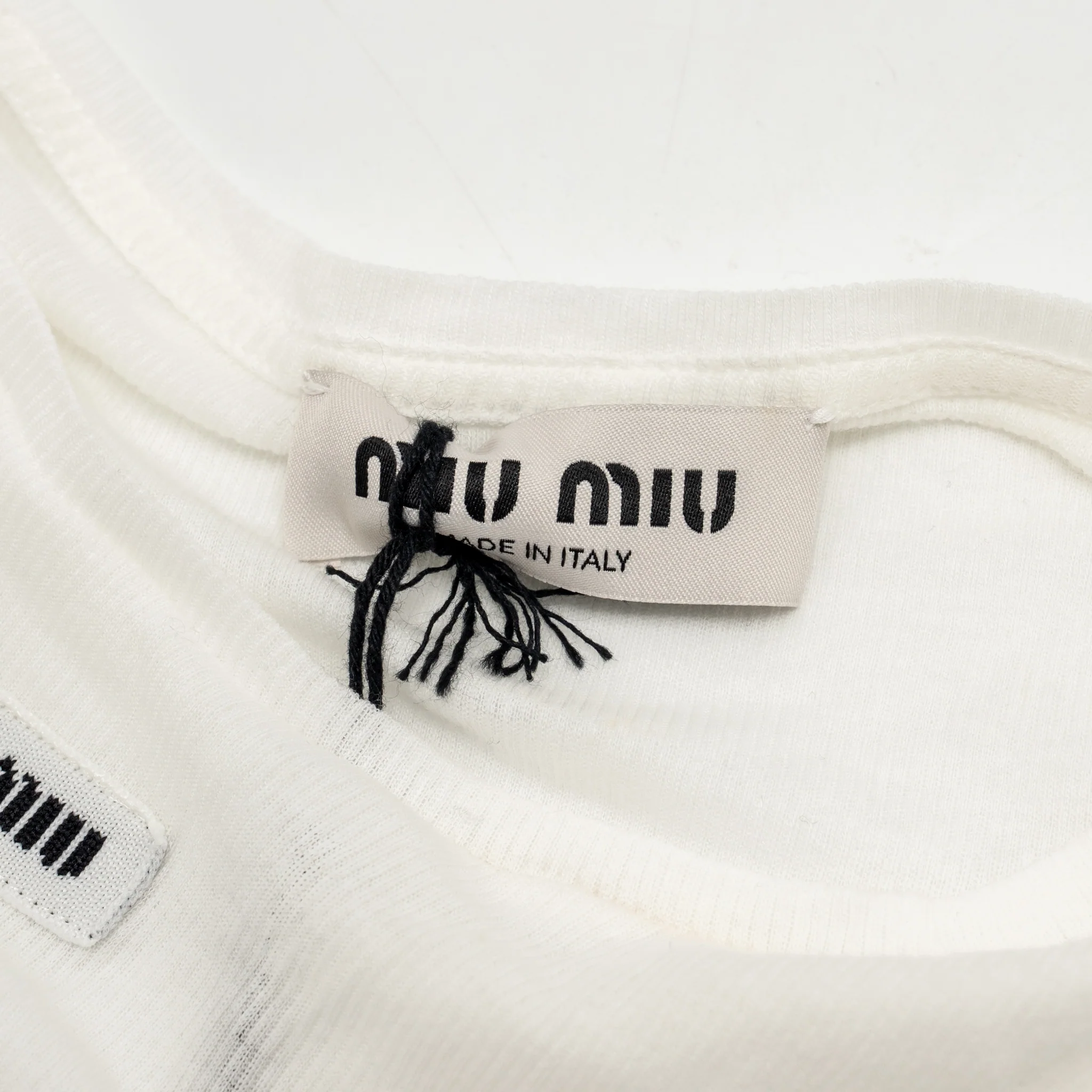 Miu Miu size M jersey stretch minidress cotton white - Image 4