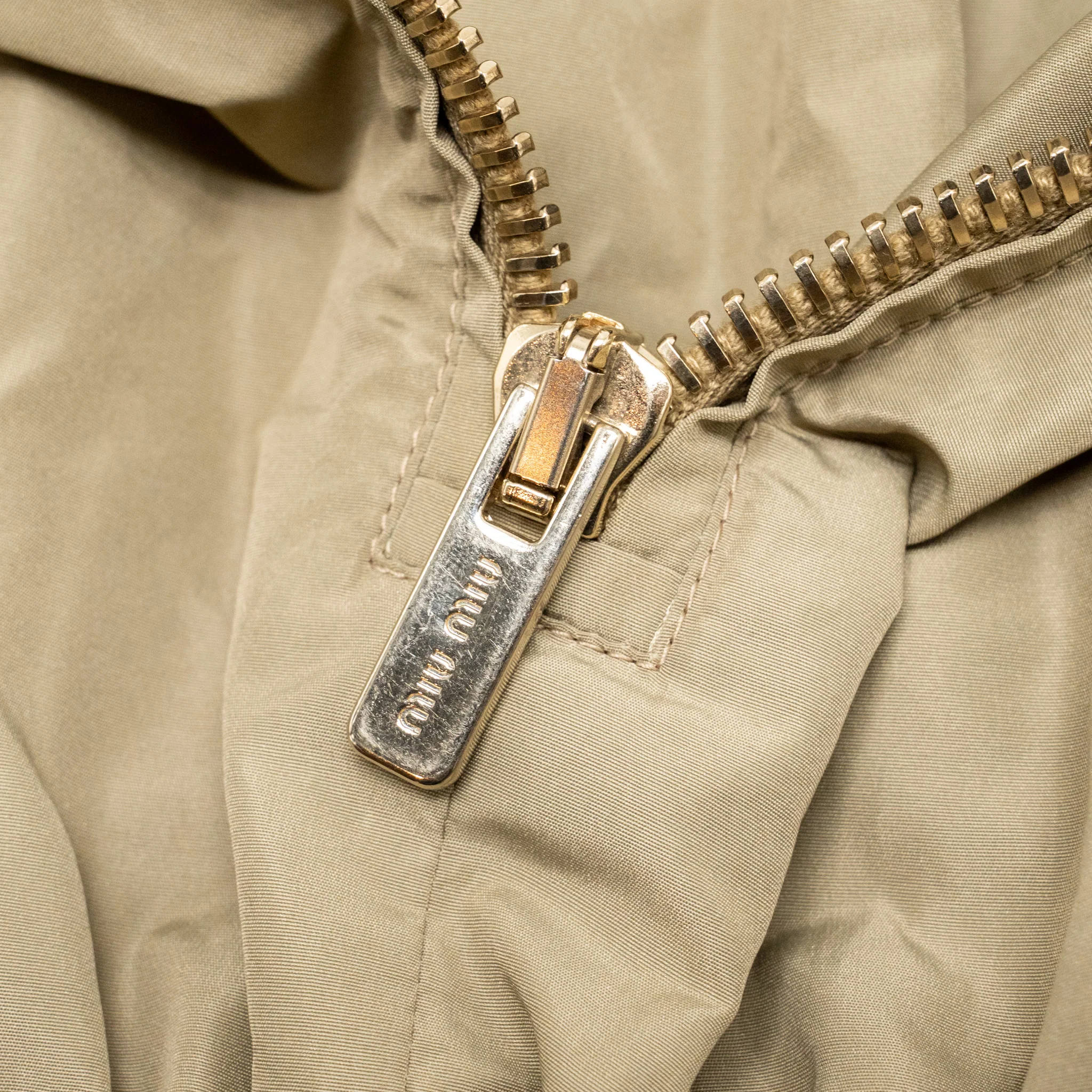 Miumiu Size Size 36 Waist Jacket Technical Fabric Brown/Beige - Image 4
