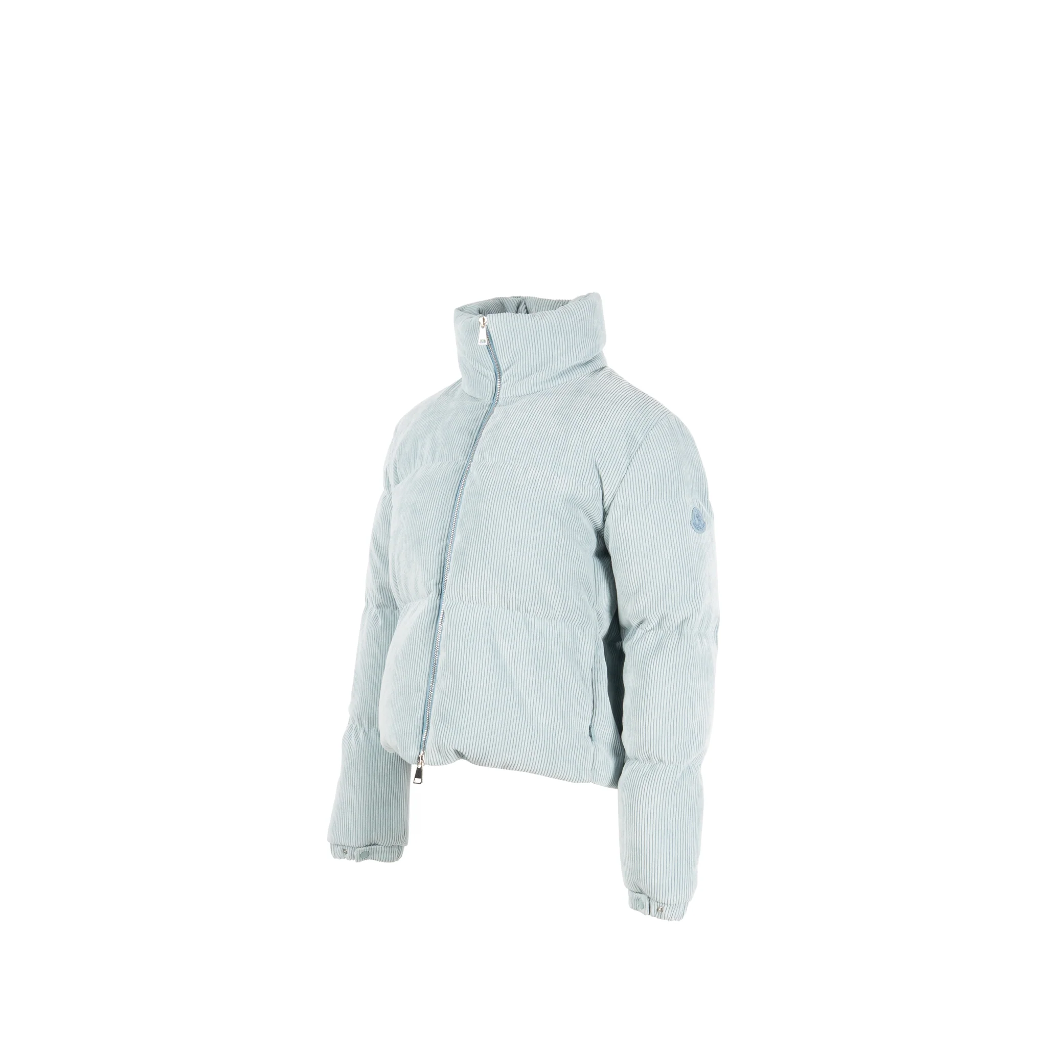 Moncler size 0 antre quilted corduroy down jacket pastel blue - Image 3