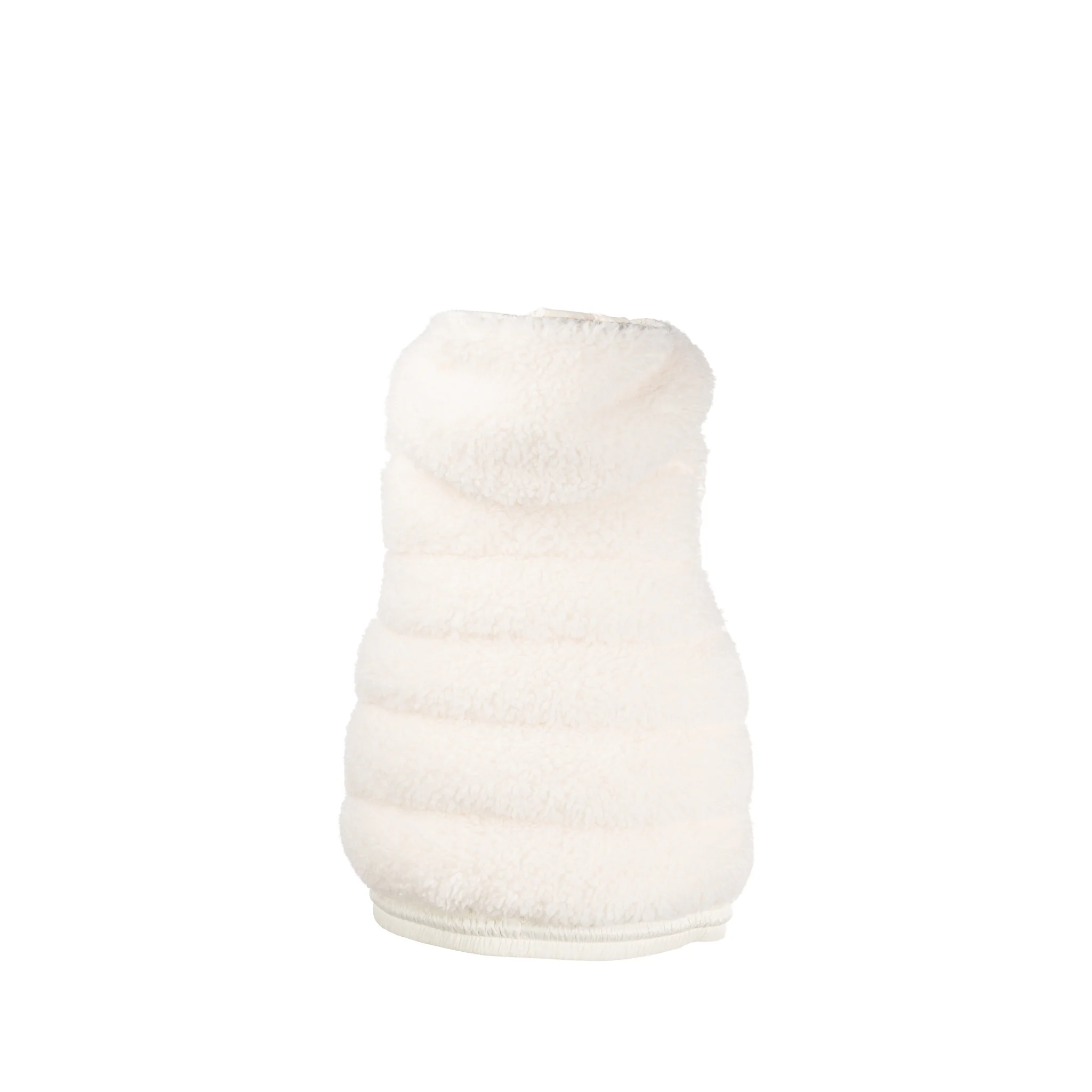 Moncler size s grenoble teddy padded vest down/nylon white - Image 2