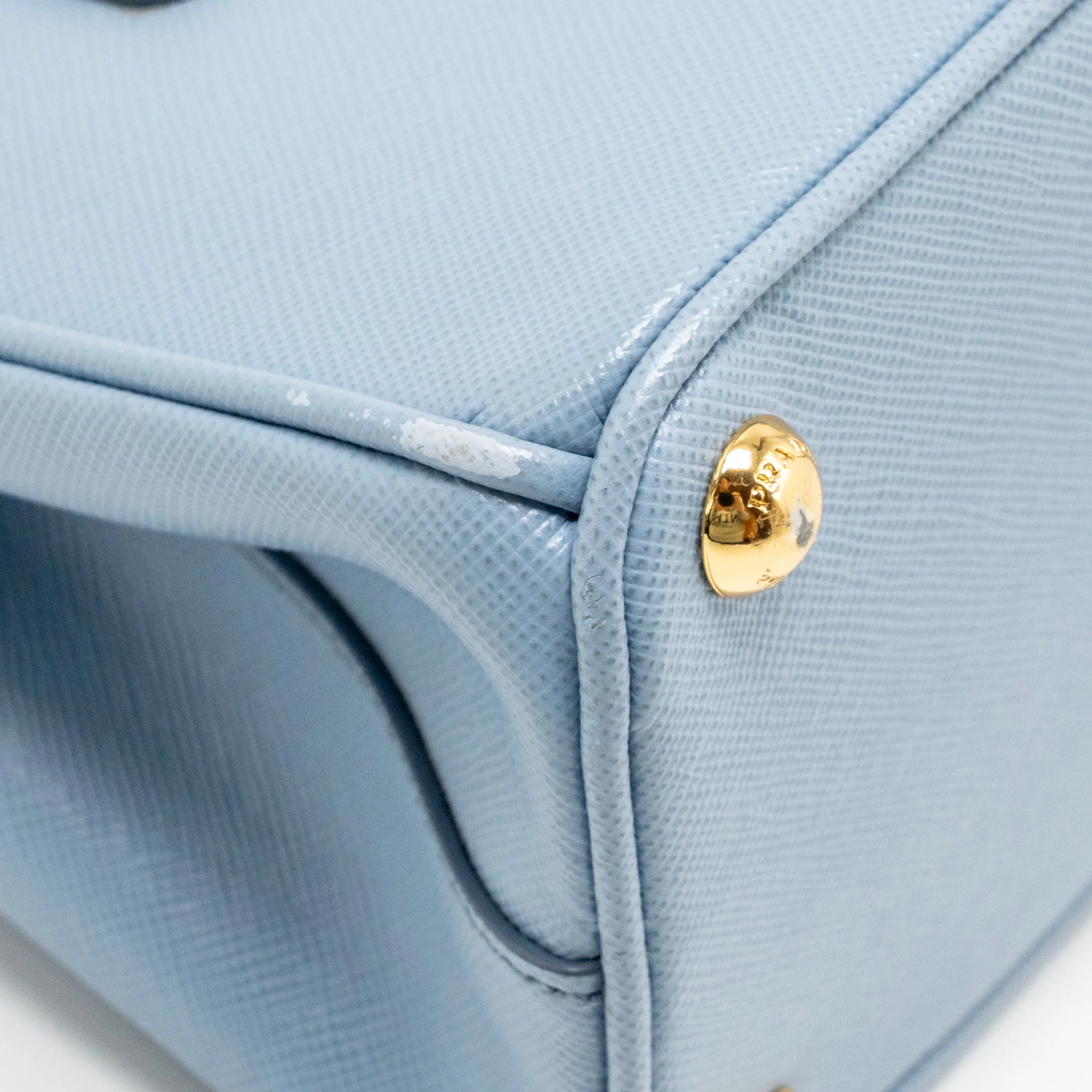 Parada Galleria Saffiano Mini Tote Bag leather light blue GHW - Image 10