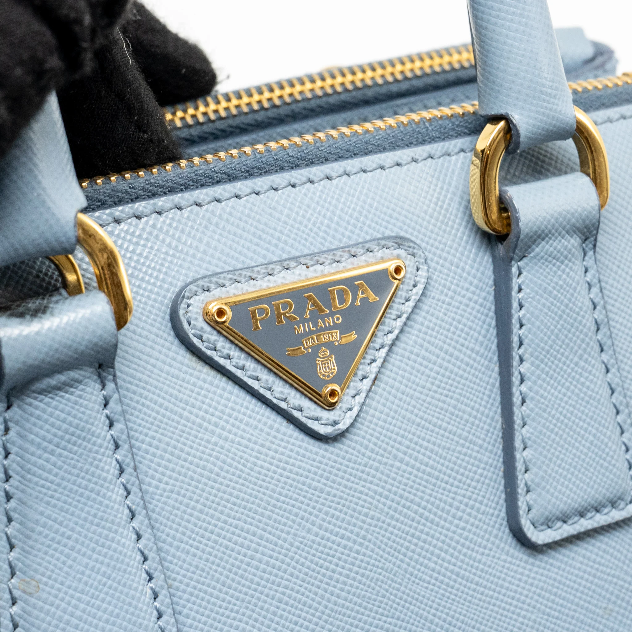 Parada Galleria Saffiano Mini Tote Bag leather light blue GHW - Image 12