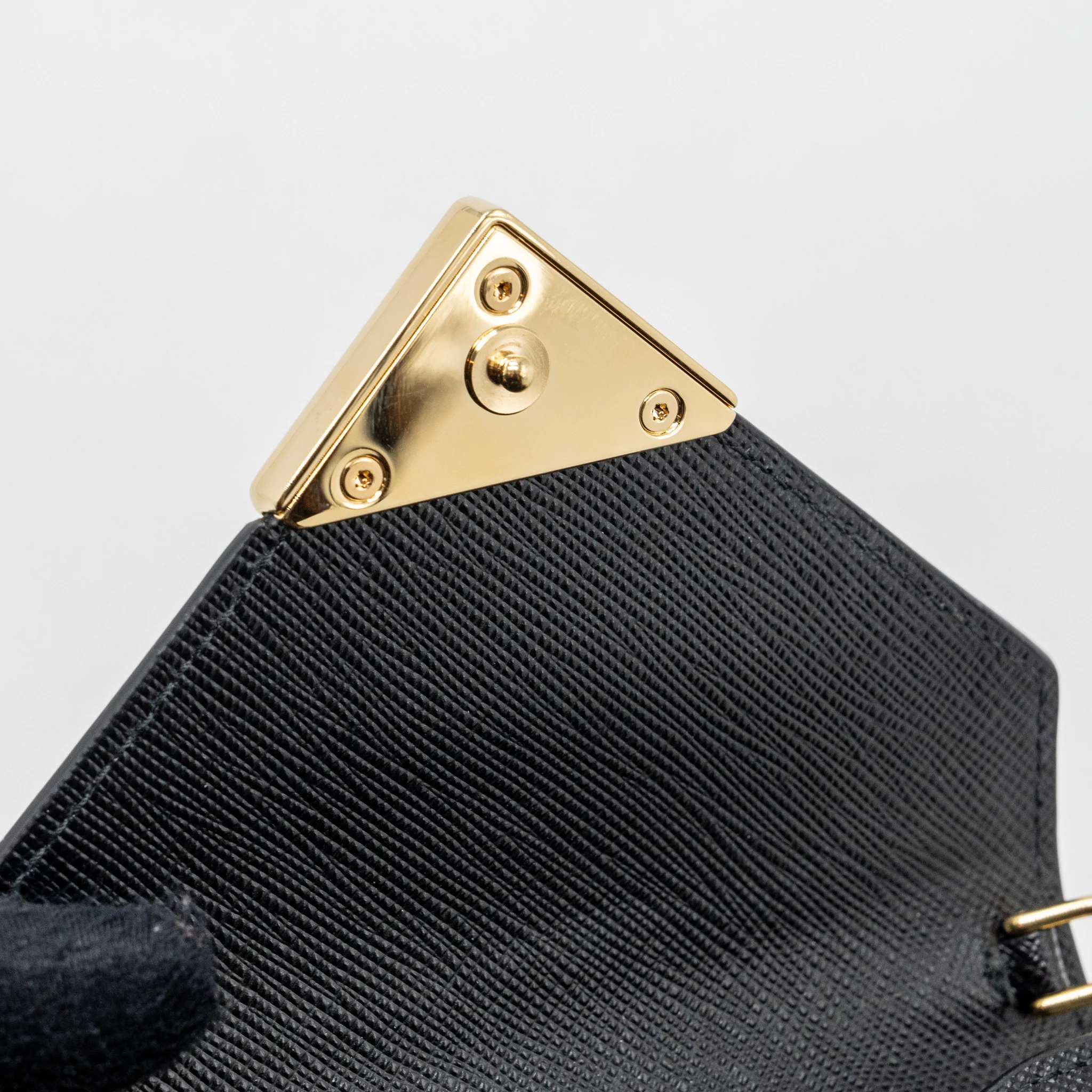 Prada Card Holder With Shoulder Strap Saffiano Leather Black GHW - Image 10