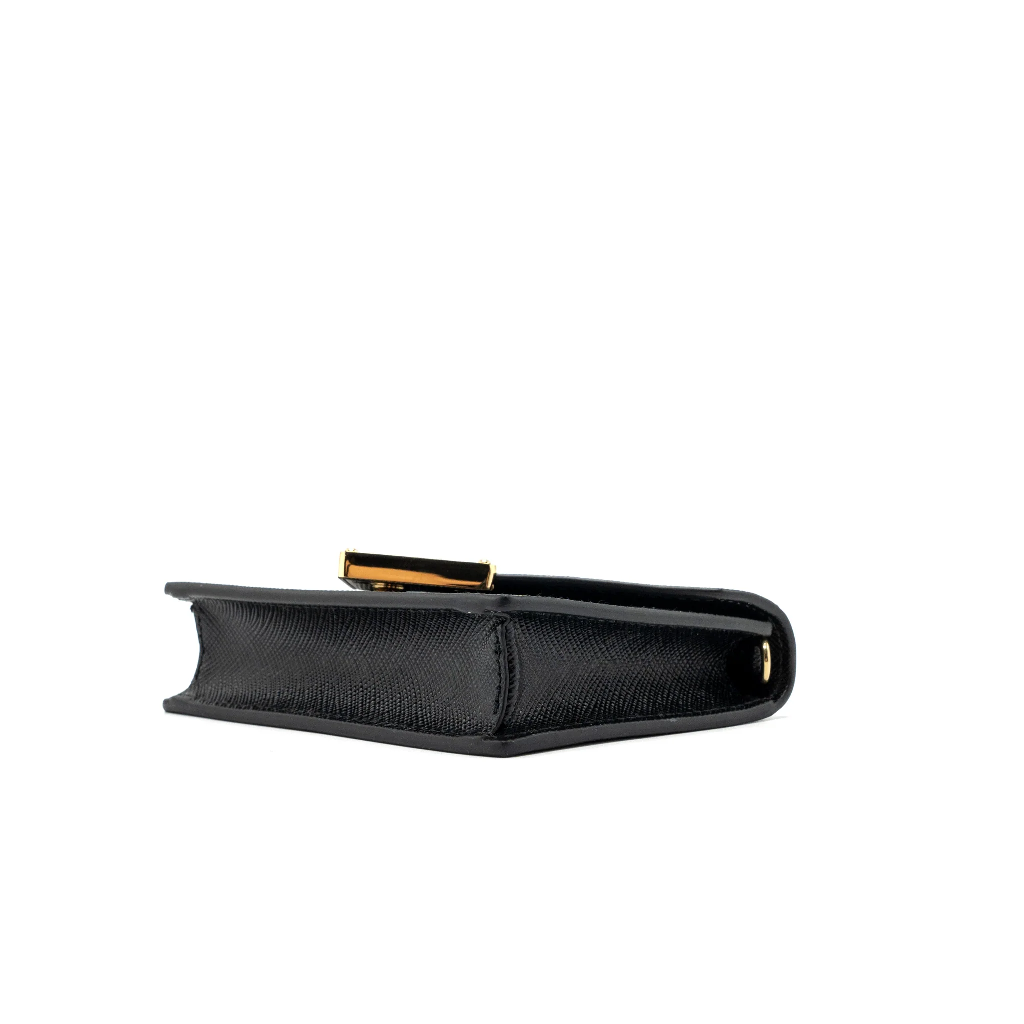 Prada Card Holder With Shoulder Strap Saffiano Leather Black GHW - Image 8