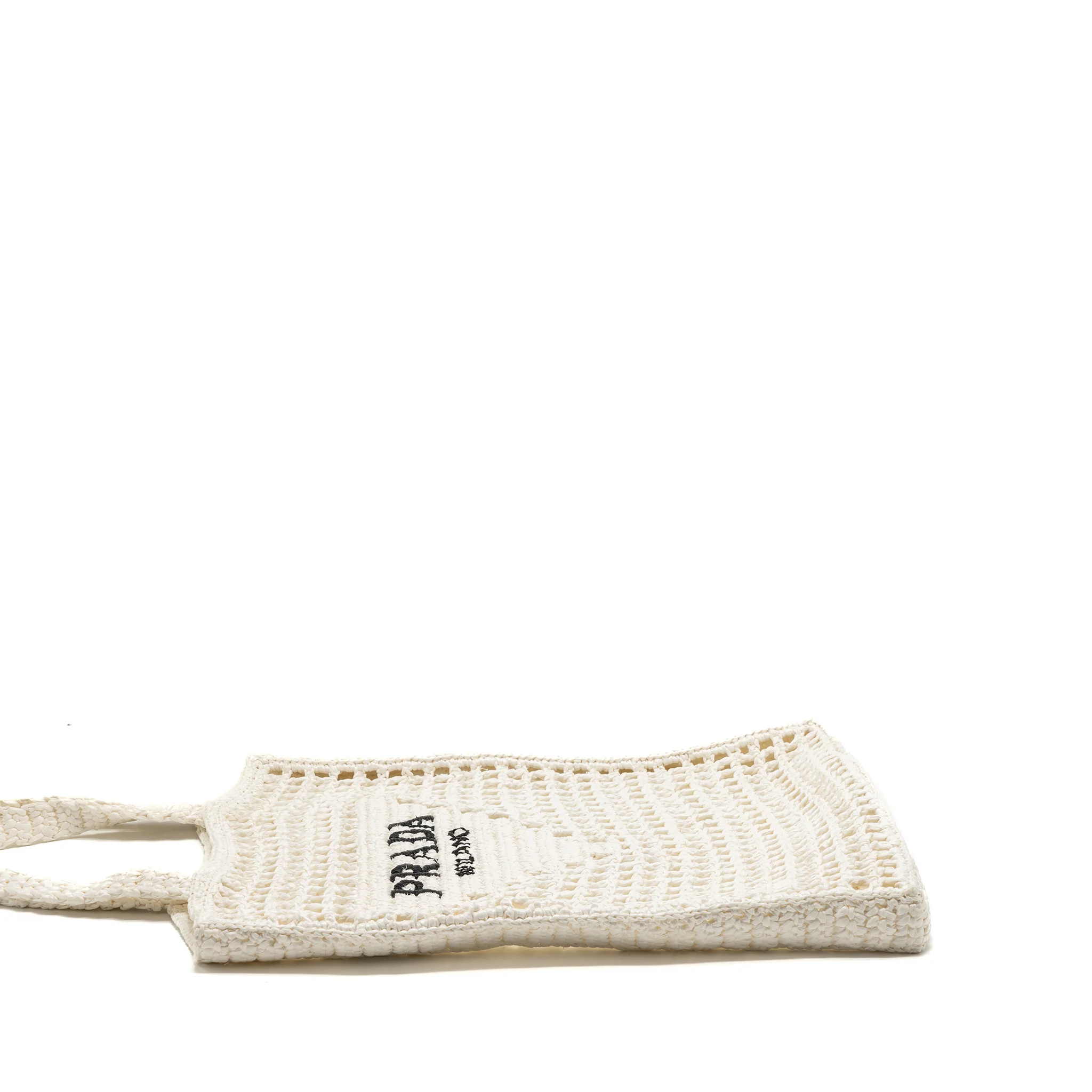 Prada crochet tote bag raffia white - Image 4