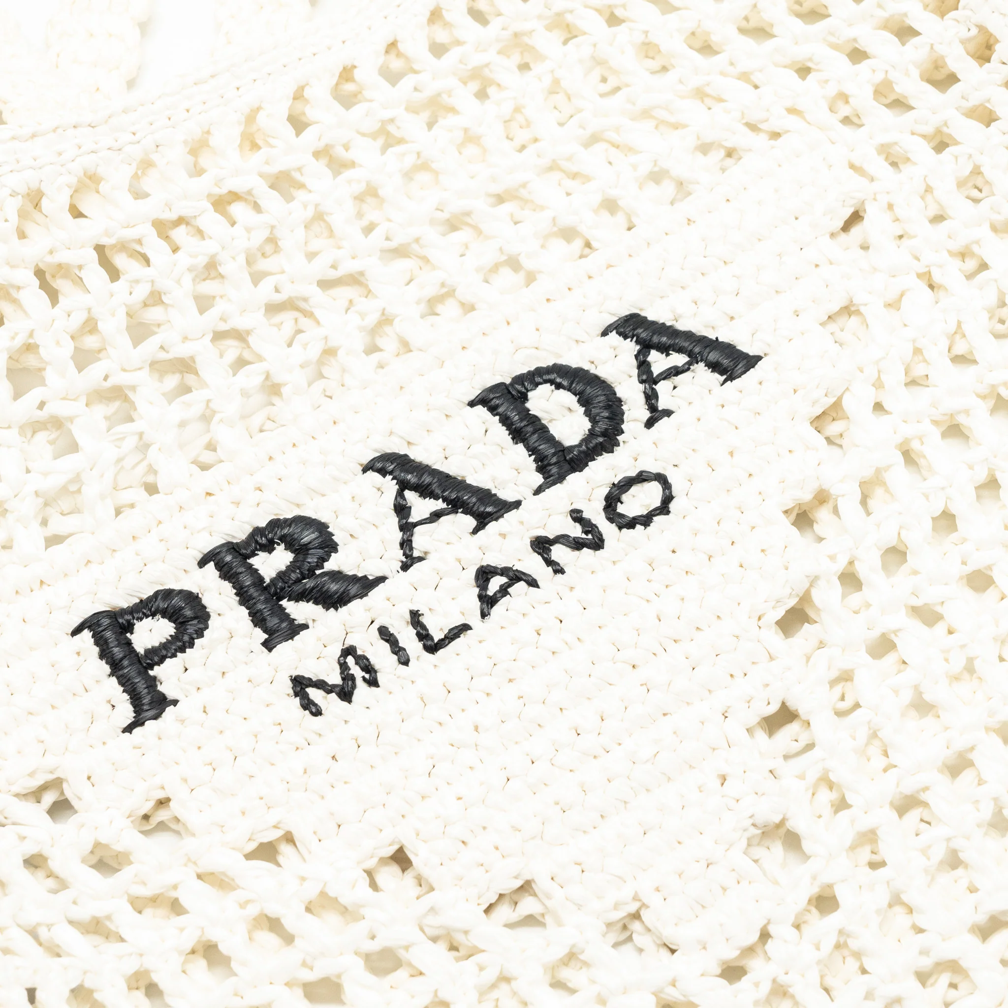 Prada crochet tote bag raffia white - Image 6