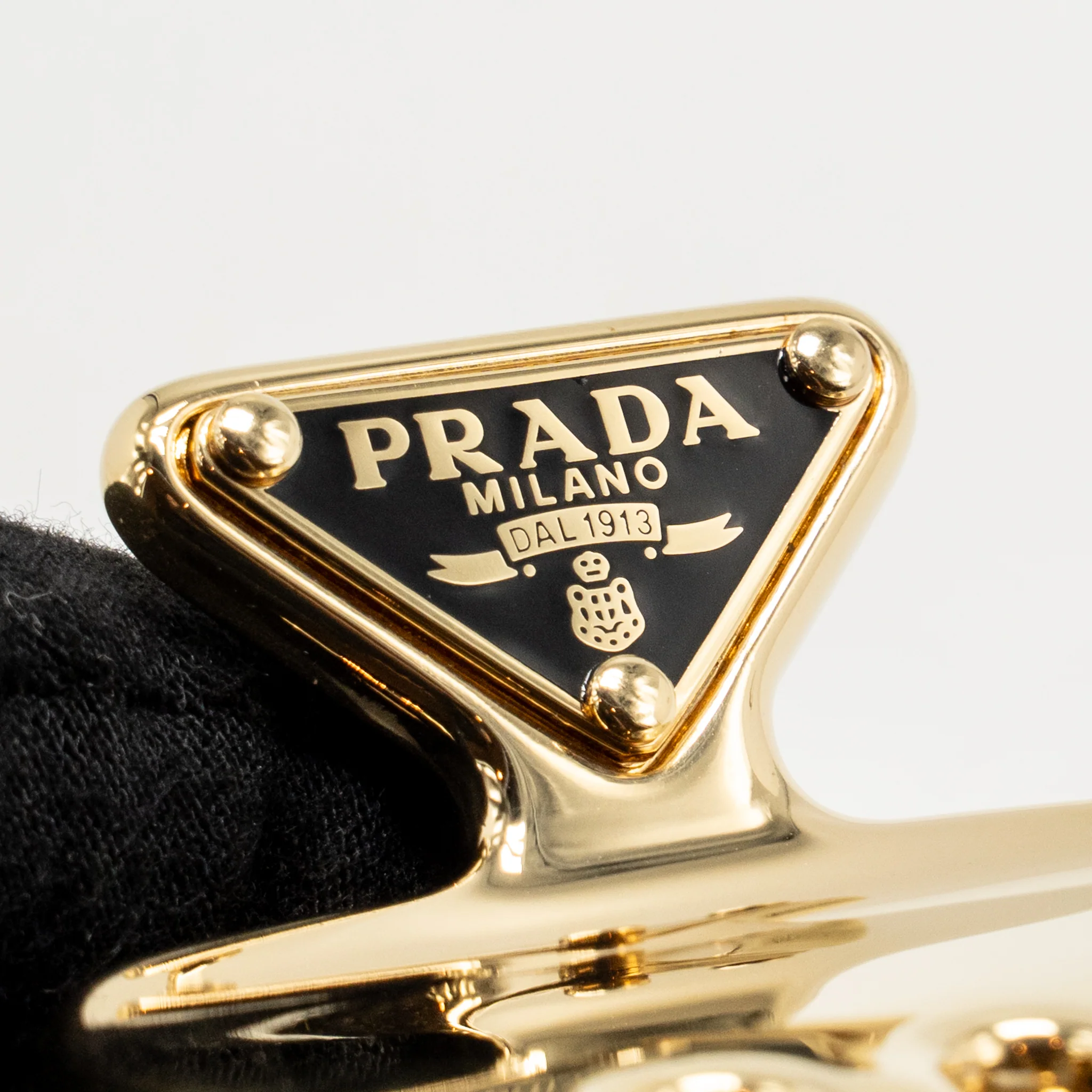 Prada hair clip gold metal - Image 4