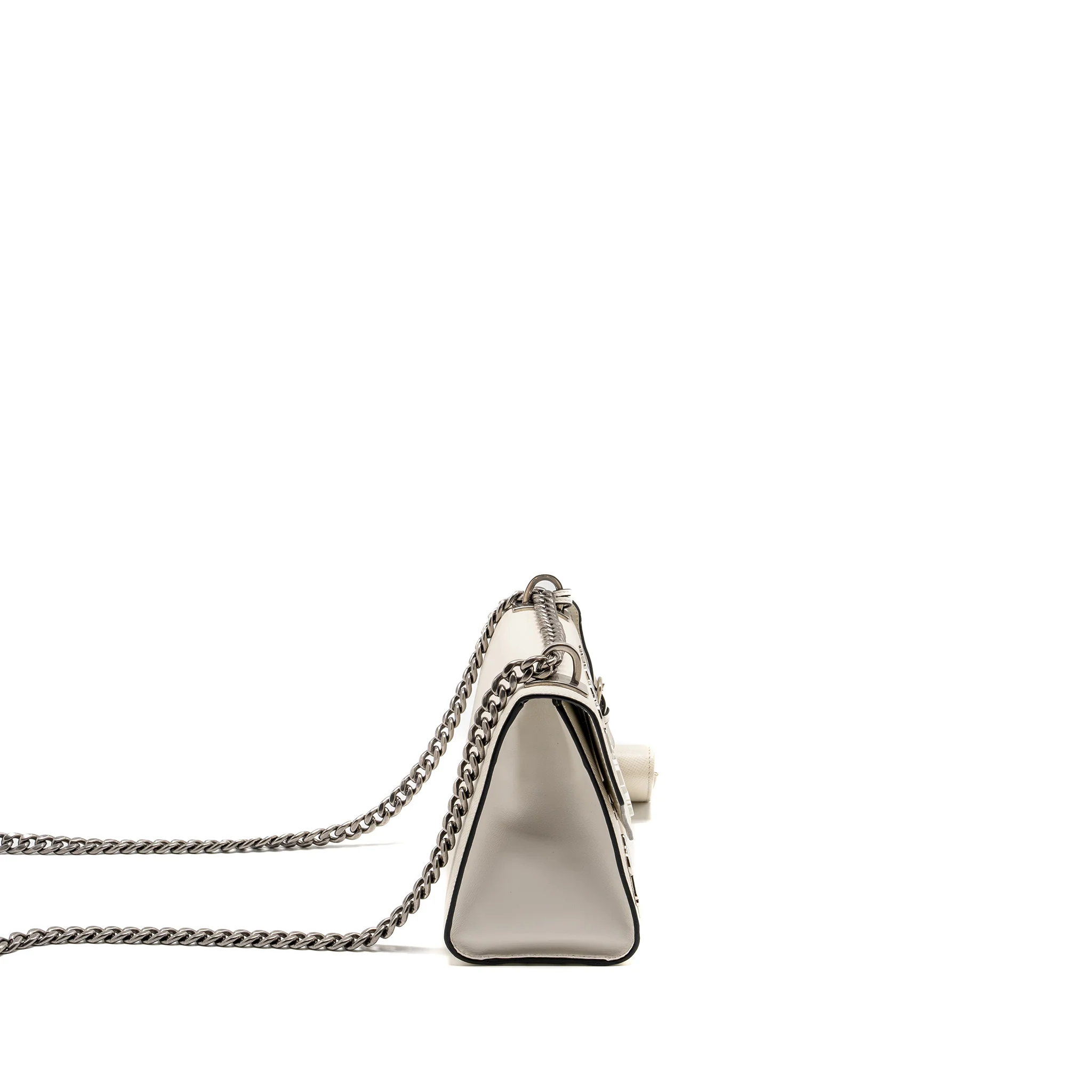 Prada Saffiano Robot Monochrom Crossbody Bag White SHW - Image 3