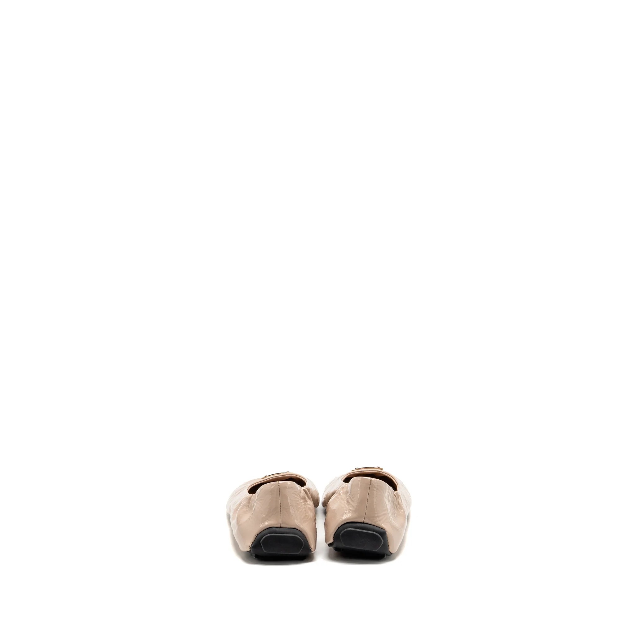 Prada Size 37 Ballet Flat Patent Beige - Image 4