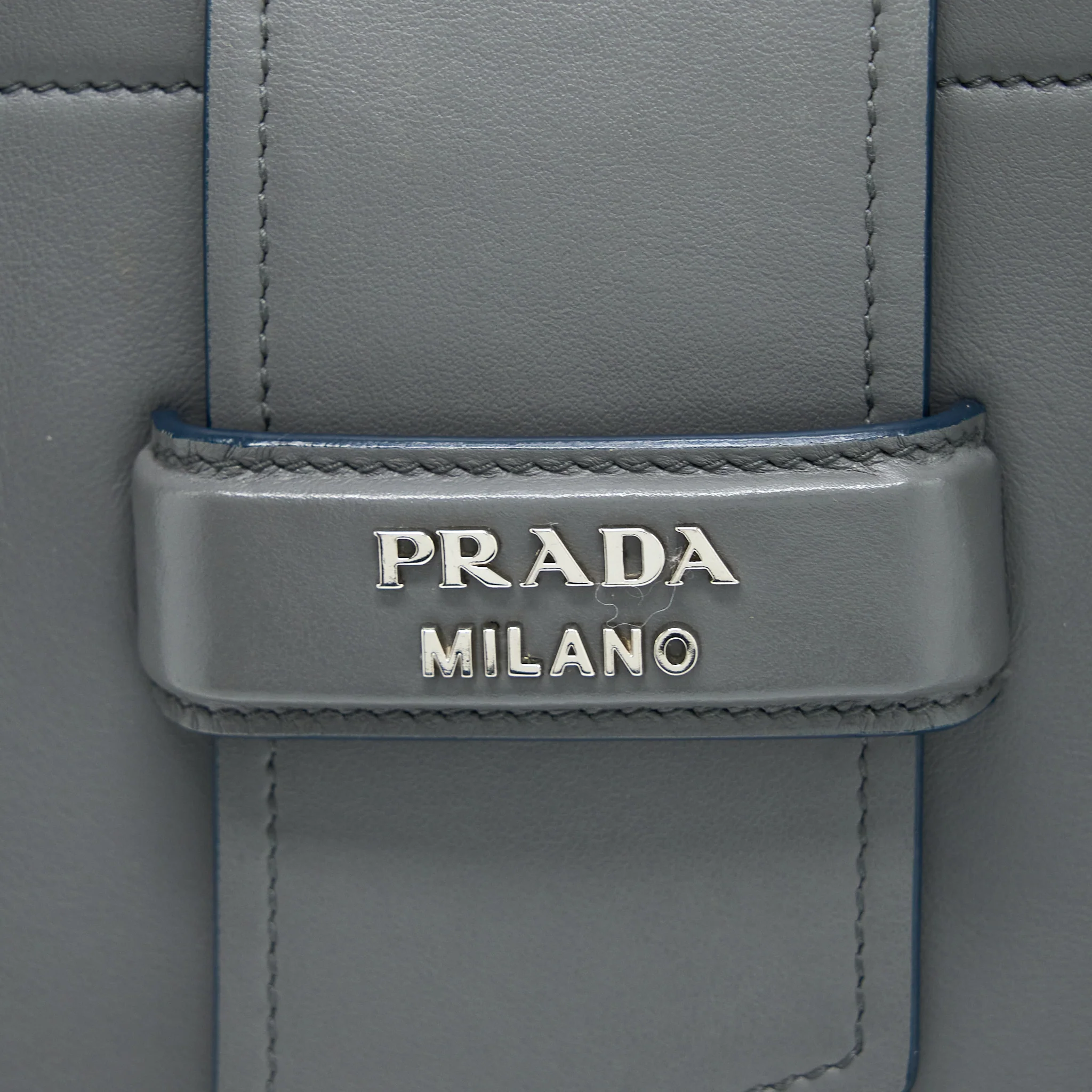 Prada Shopping Tote Bag Soft Calfskin Grey SHW - Image 7