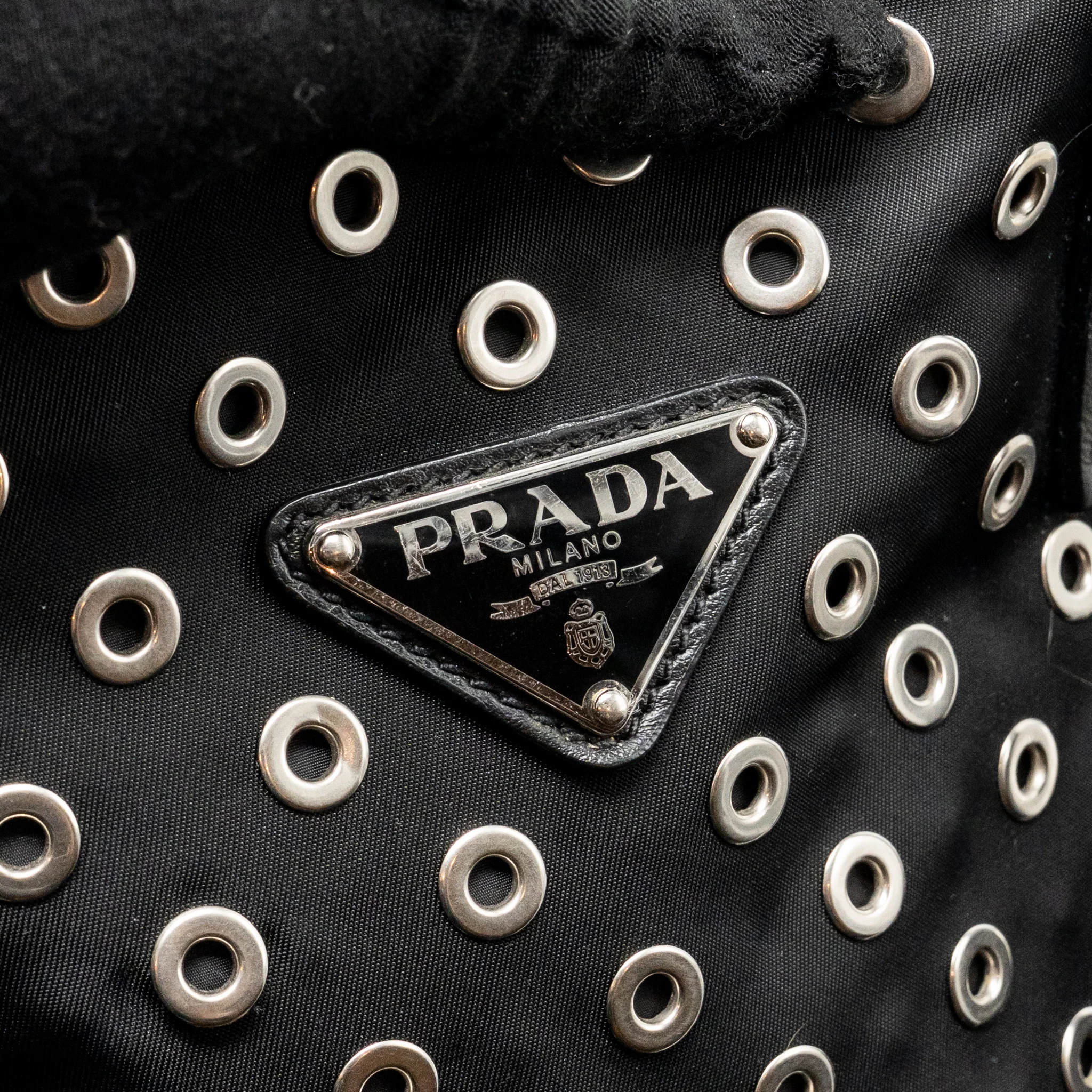 Prada shoulder bag lambskin / fabric black SHW - Image 12