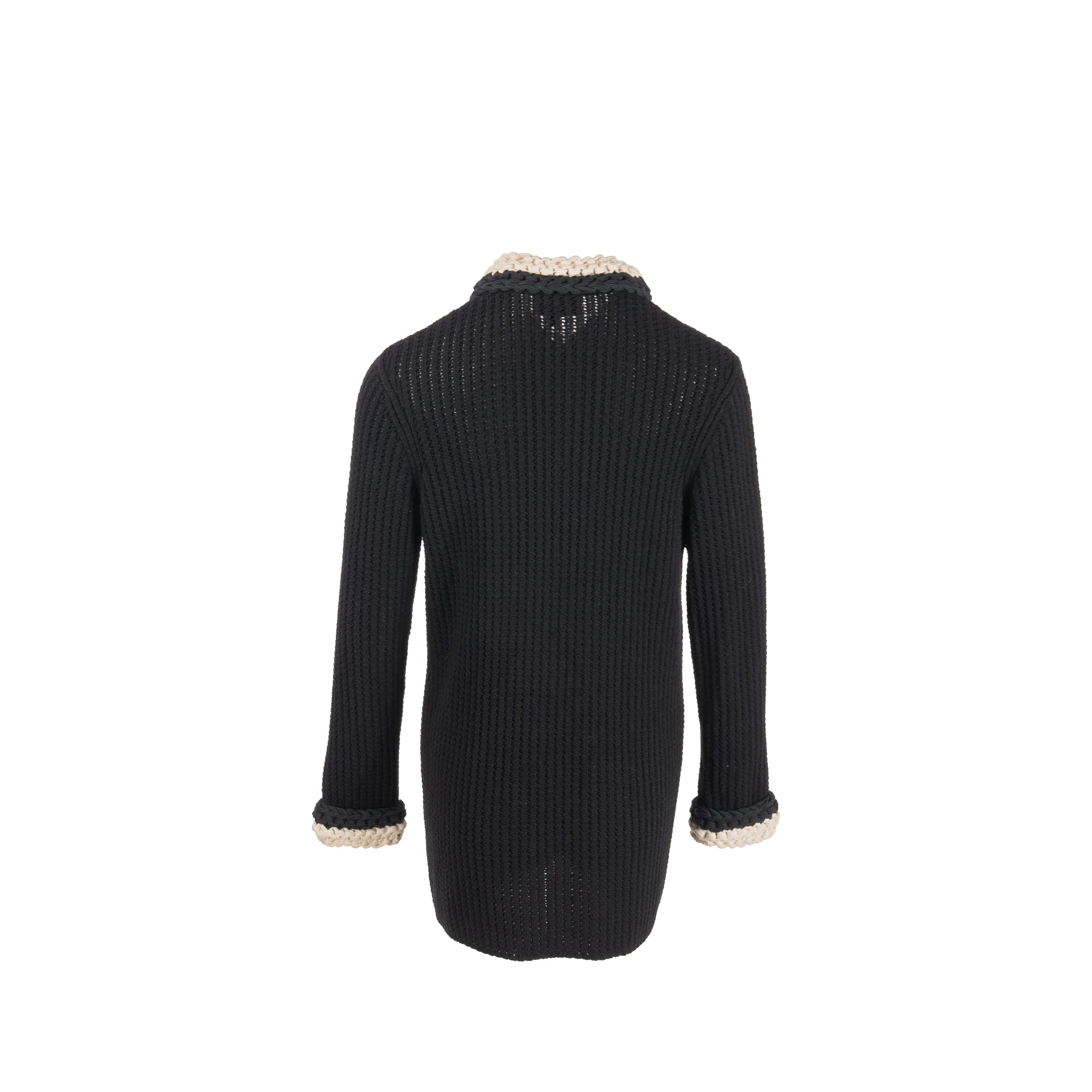 Chanel size 34 22C cardigan Cotton/Polyamide black / ecru - Image 3