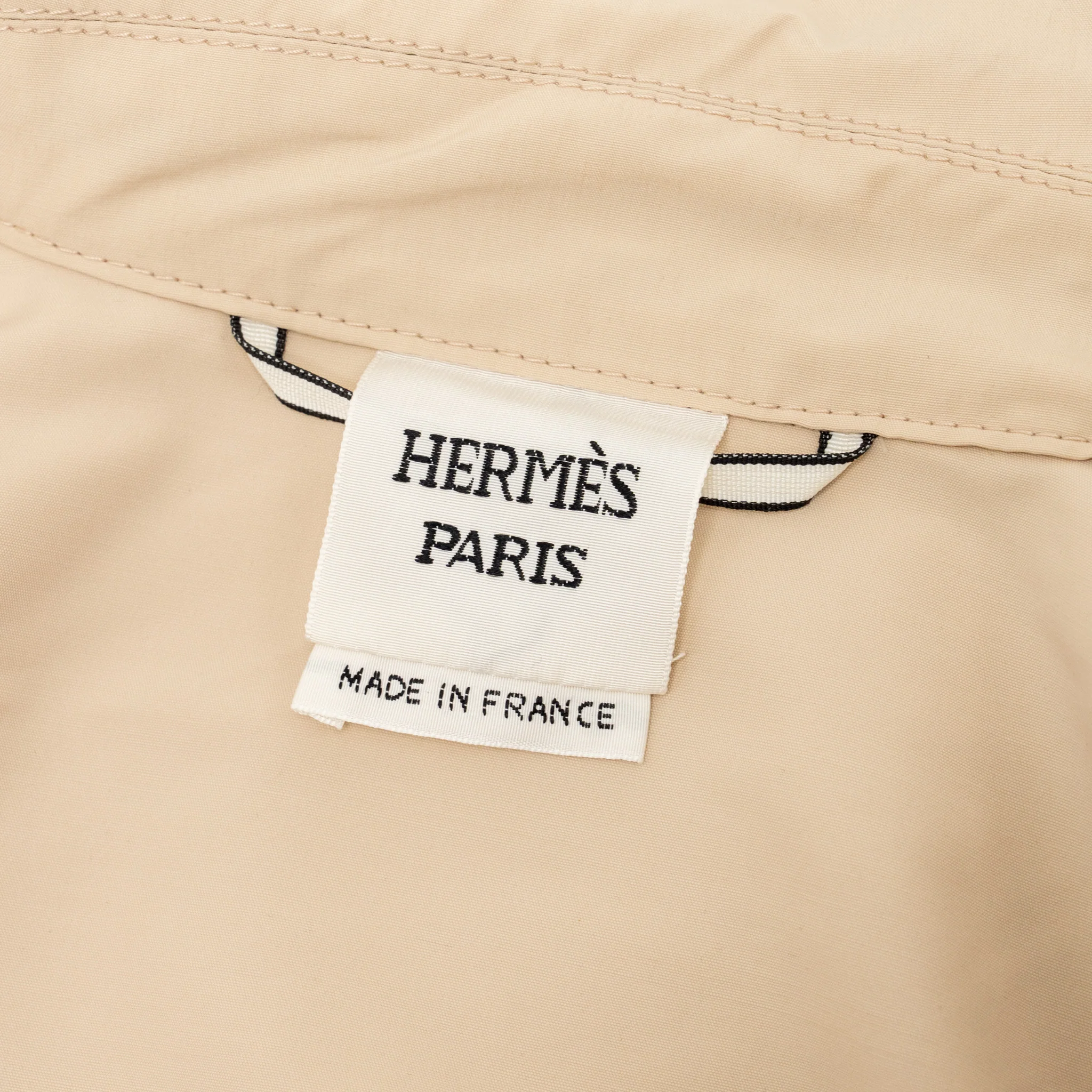 Hermes Size 34 Long Shirt Jacket Dress Virgin Wool/Polyamid Beige SHW - Image 7