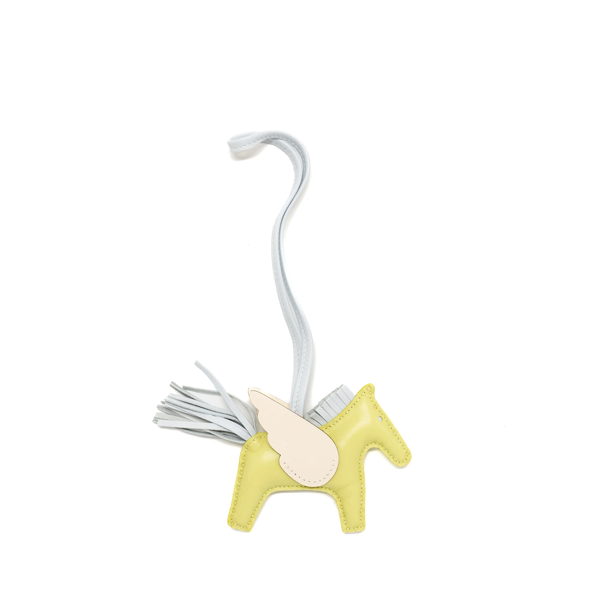 Hermes Rodeo Pegase PM Bag Charm Jaune Bourgeon/Nata/Blue Brume Stamp Z - Image 2