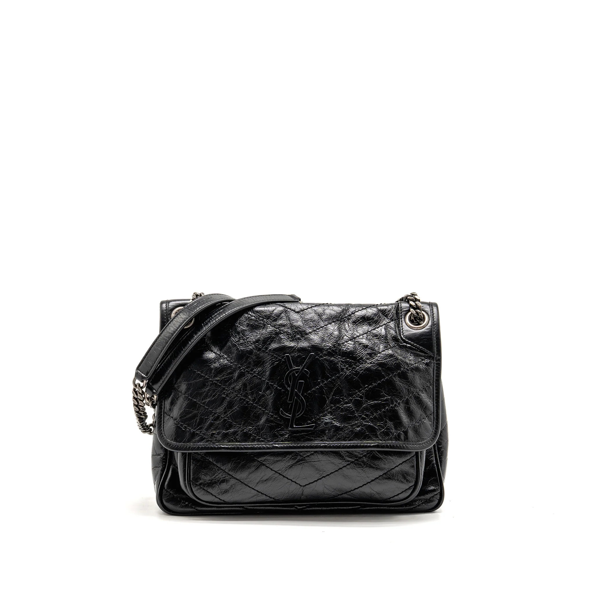 Saint Laurent/YSL Medium Niki Aged Calfskin Black SHW