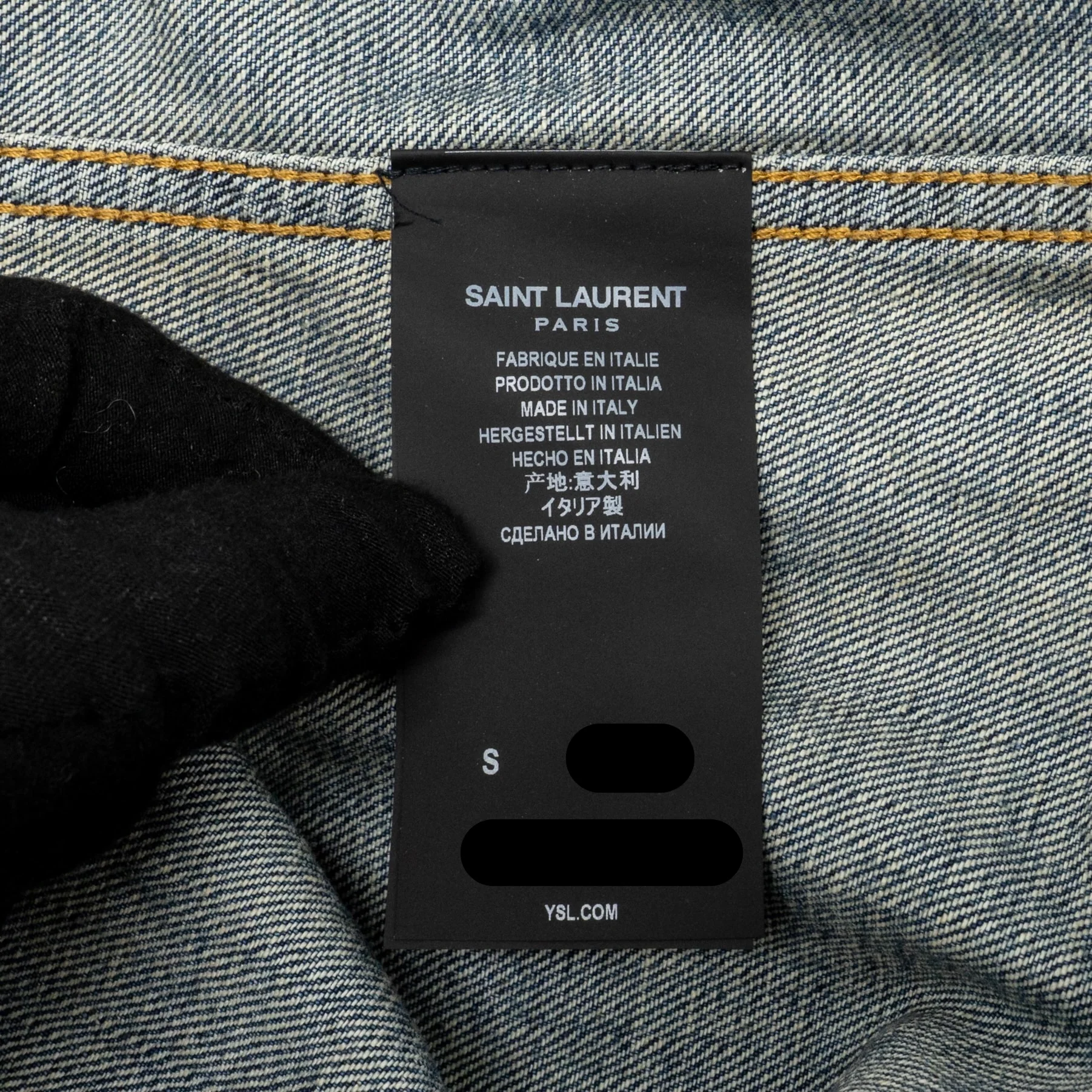 Saint Laurent Size S Stonewashed Denim Mini Dress Denim Blue - Image 8